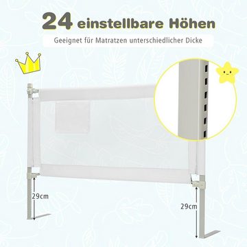 KOMFOTTEU Bettschutzgitter Babybettgitter, für Matratzen 5-30 cm