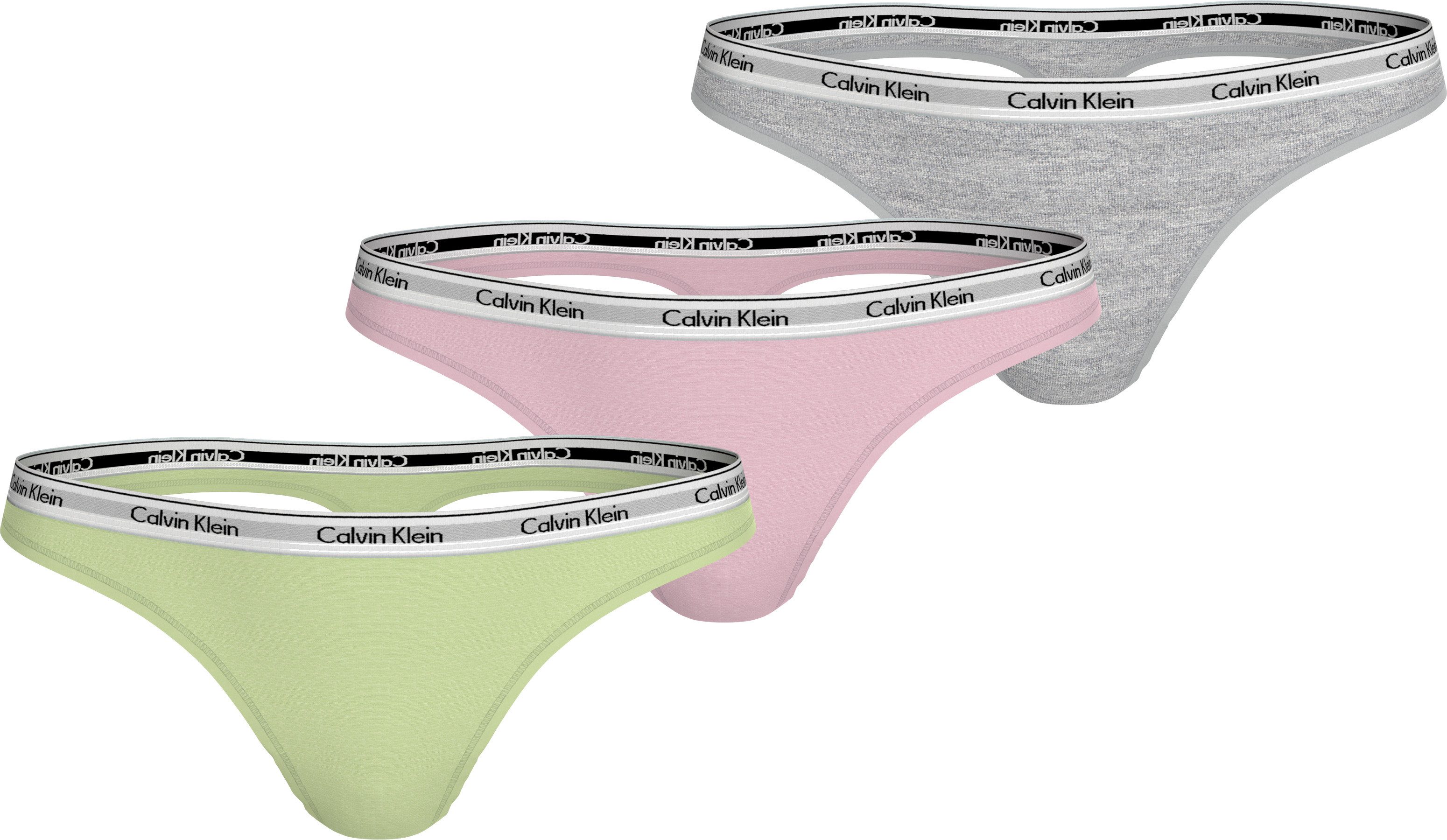 Calvin Klein Underwear Tanga 3 PACK THONG (LOW-RISE) (3-St) String low waist mit Logobund