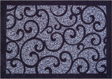 Fußmatte Grillo, Grund, rechteckig, Höhe: 8 mm, Schmutzfangmatte mit Bordüre, verspieltes Design, waschbar, den