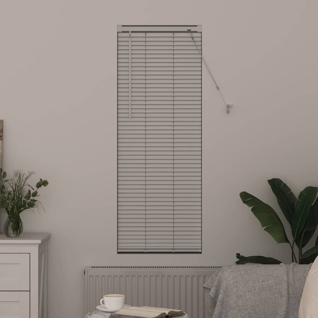 Rollo Fensterjalousie mit Vorhängen Weiß Aluminium, günstig online kaufen