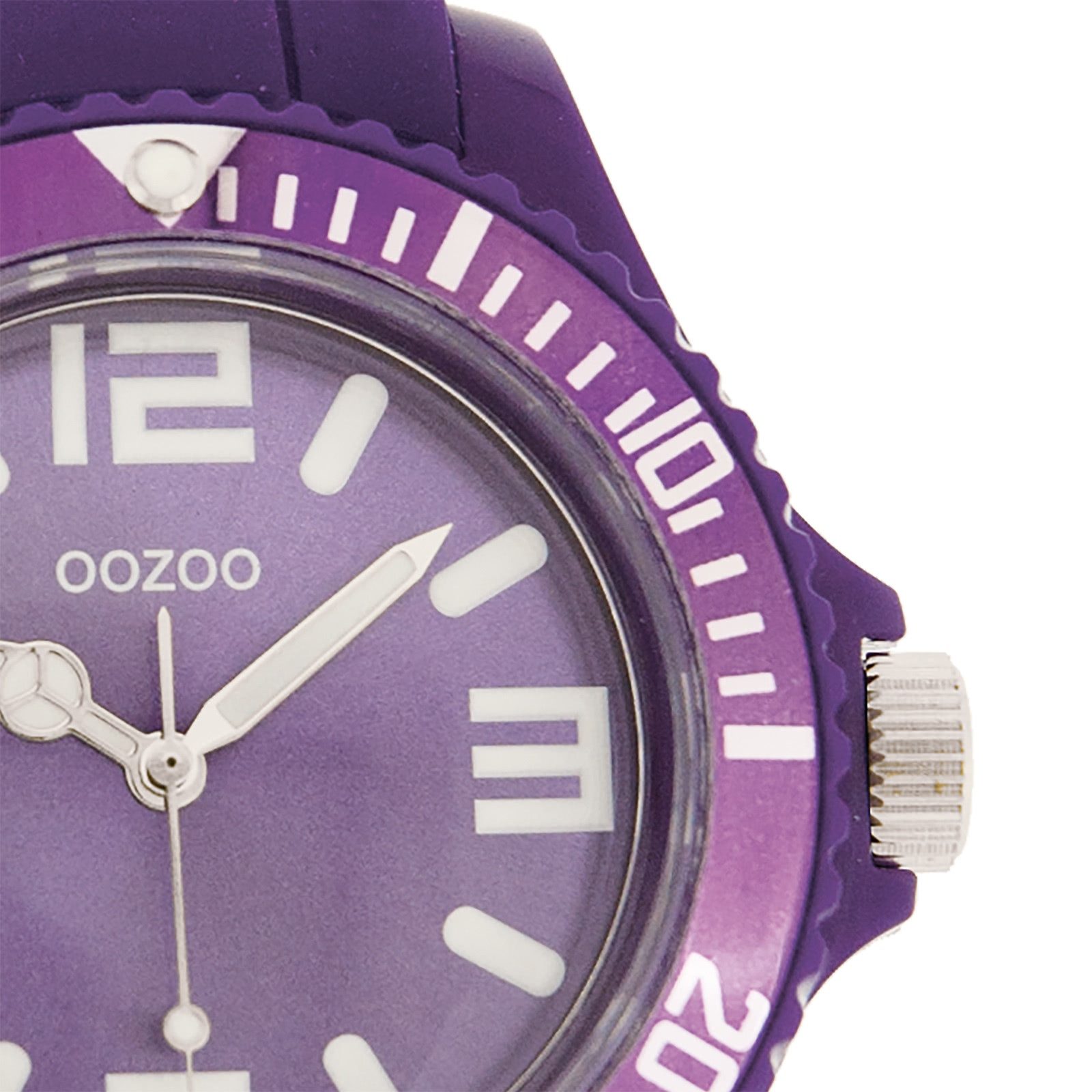OOZOO Quarzuhr Oozoo Unisex Armbanduhr Vintage Series, (Analoguhr), Damen, Herrenuhr rund, groß (ca. 43mm) Silikonarmband lila