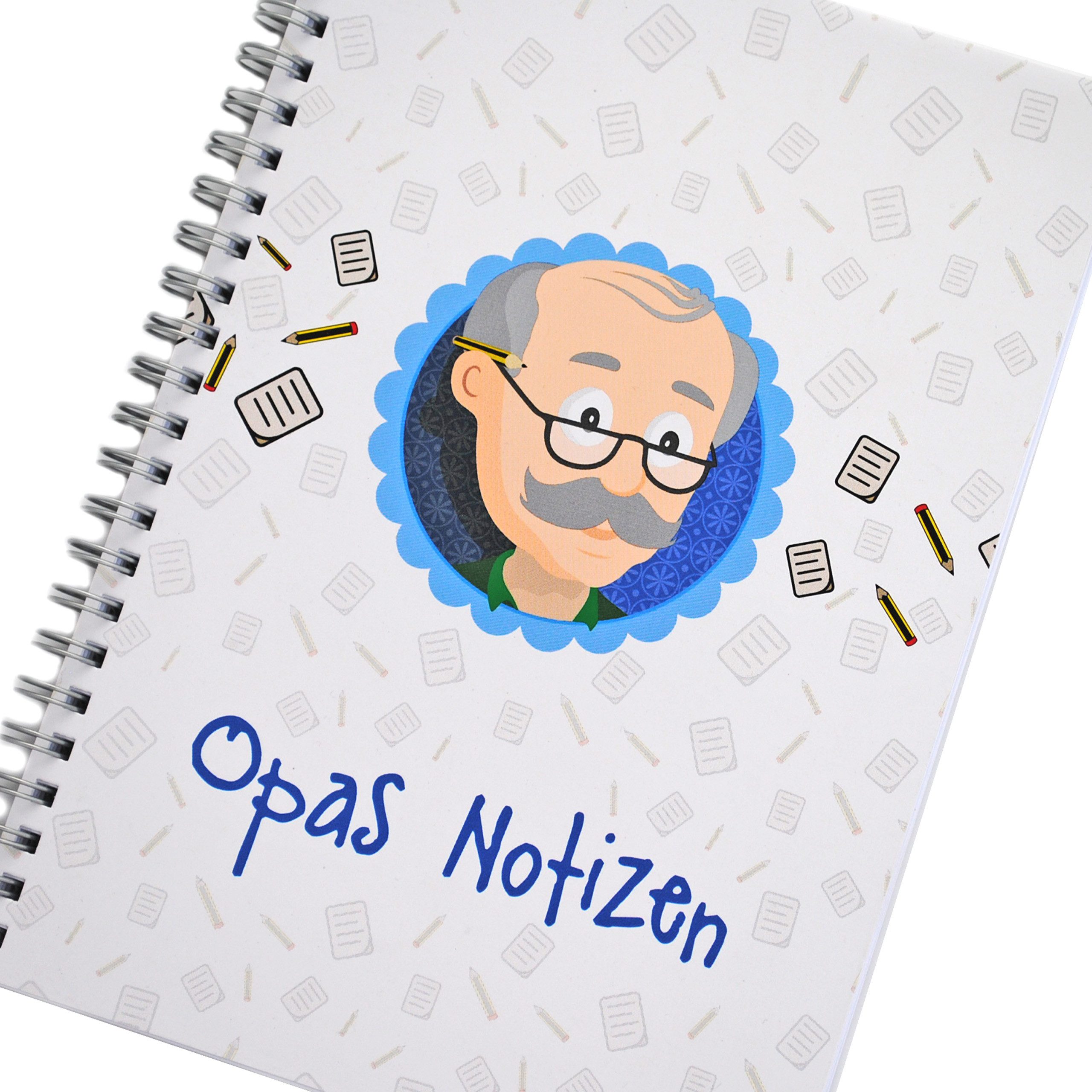 MyOma Notizbuch Spiral Notizheft "Opas Notizen" "Omas Notizen" als Geschenk, inklusive Glückwunschkarte für den besonderen Anlass