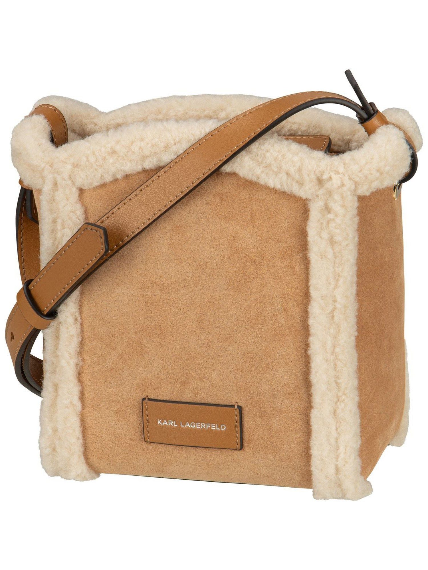KARL LAGERFELD Umhängetasche K/Circle SM Bucket Shearling, Crossbody Bags klein