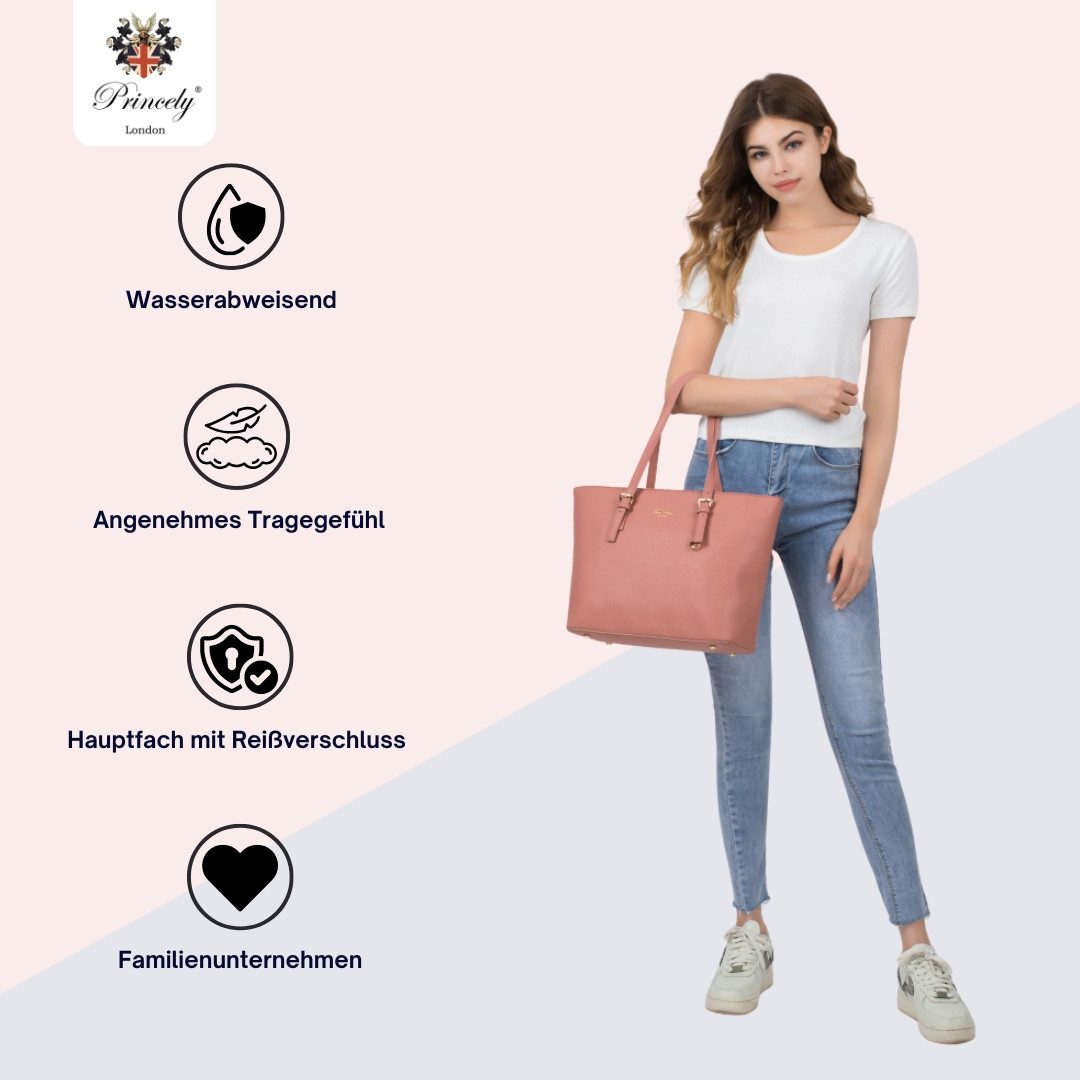 Princely London Shopper Beverly Medium - Geräumiger Shopper mit Reißverschluss