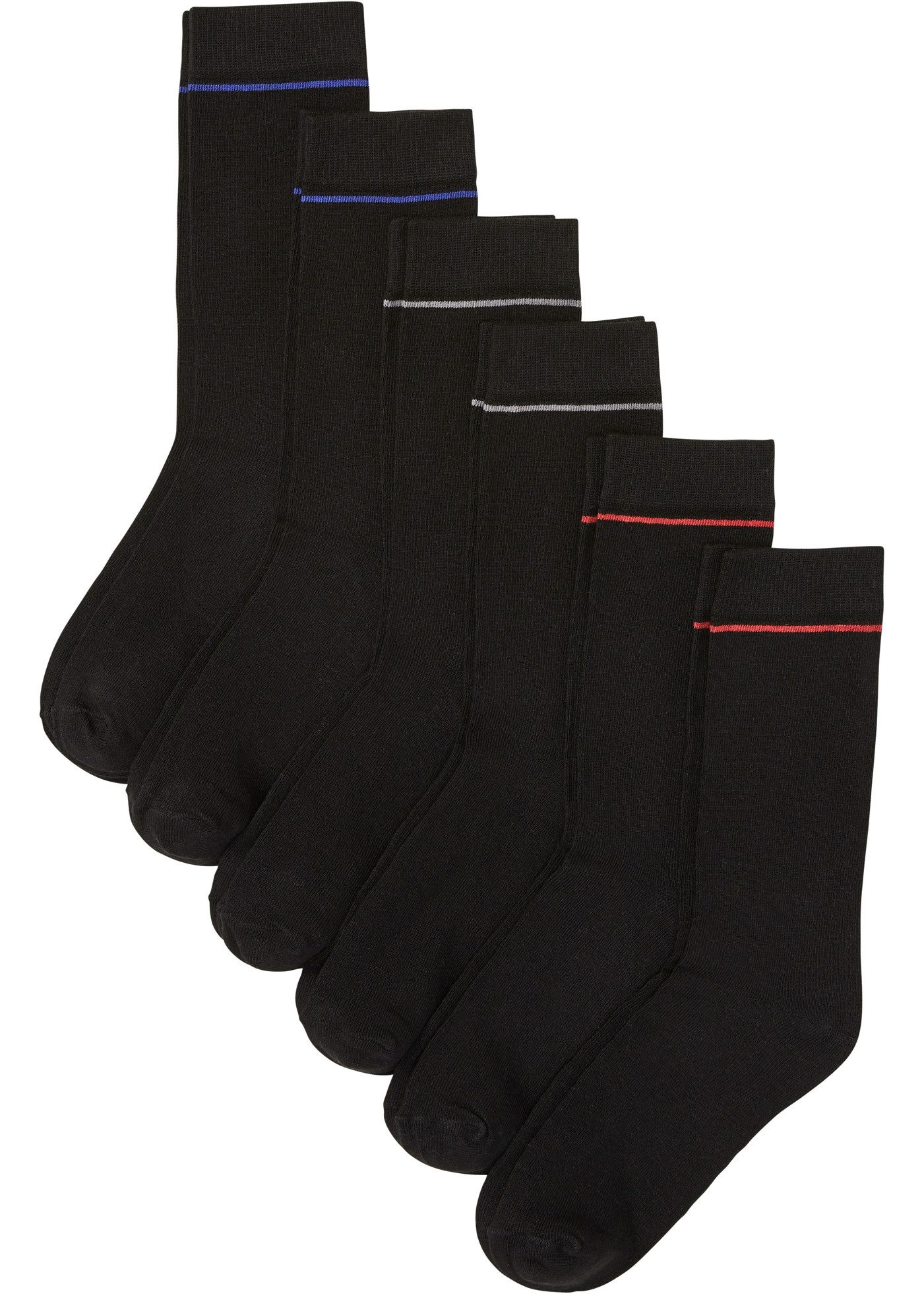 bonprix Socken (Packung, 6-Paar) mit dezentem Kontraststreifen am Bündchen