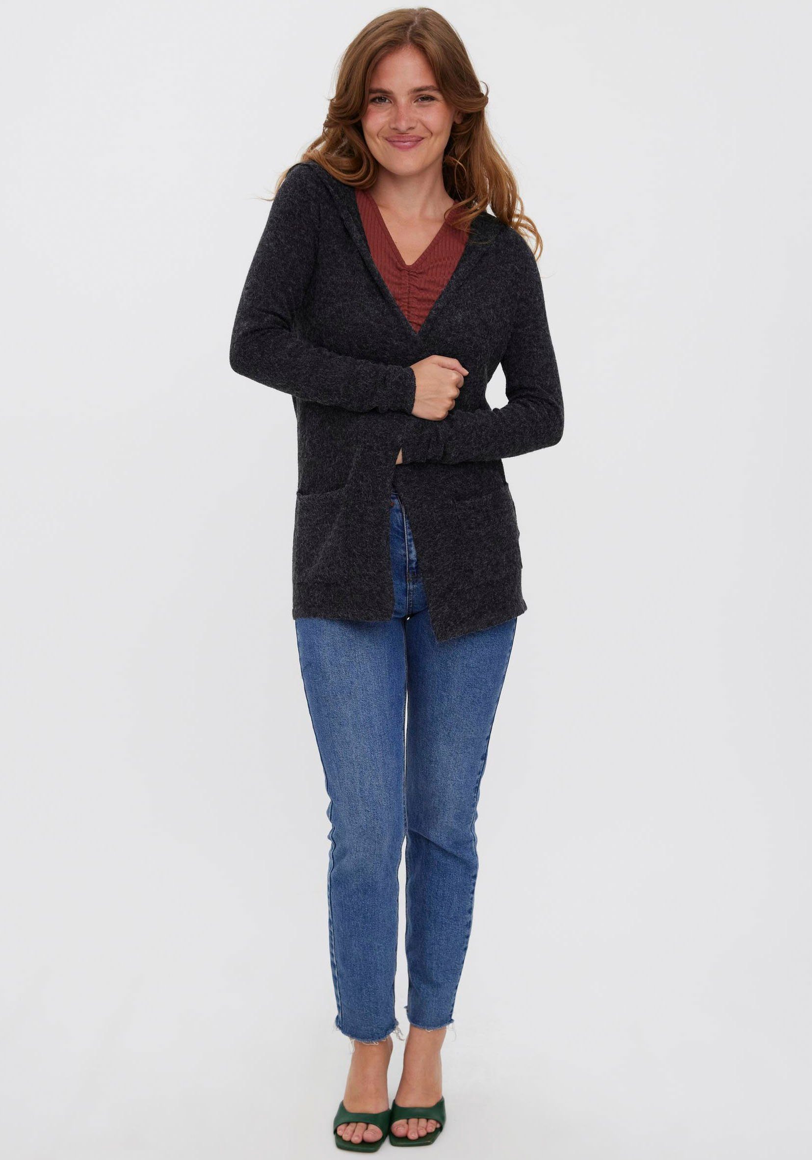 Vero Moda Strickjacke VMDOFFY LS OPEN HOOD CARDIGAN GA NOOS