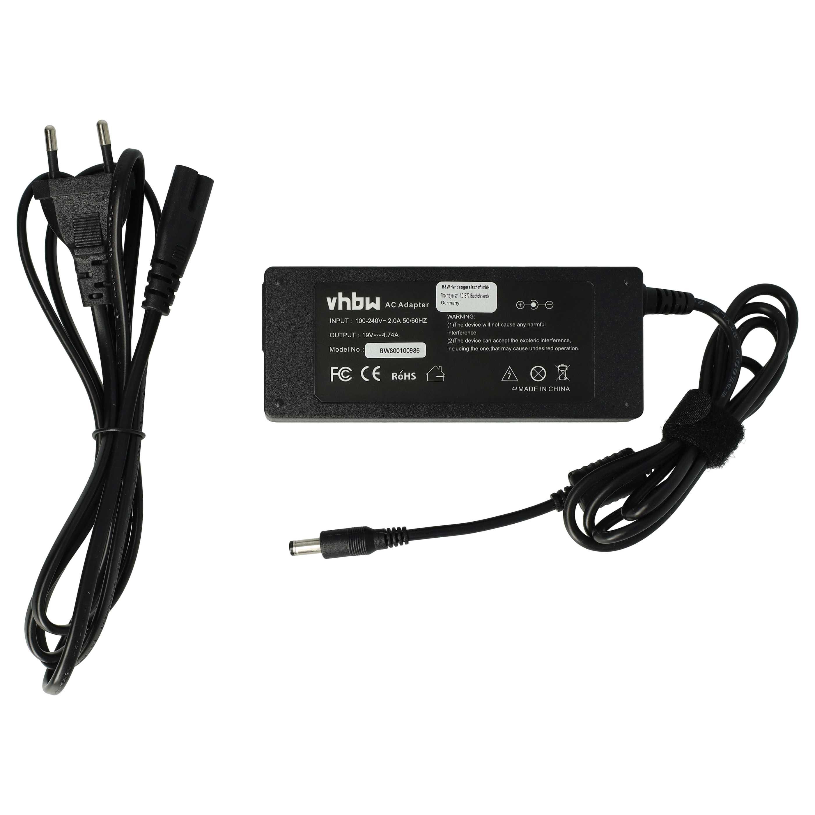 vhbw Netzteil Ersatz für EXA0904YH, FSP090-ASC, KCC-REM-JQH-NSA60ED-190300, Notebook-Ladegerät