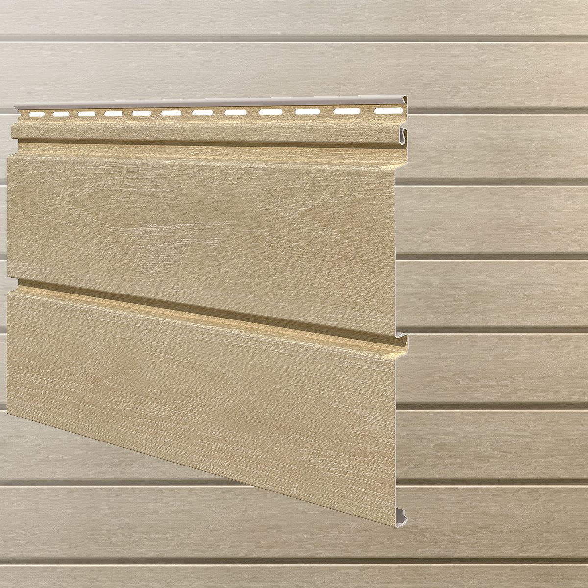 Vox Verkleidungspaneel Canadian Siding MAX3 Rundprofil 2-Brett 3,85m St. 0,9625 qm buchefarbe, BxL: 18,50x385,00 cm, 1,1 qm, (Stückweise 1 Paneel, 1,10 qm) Besonders schlagfest MAX3, pflegeleicht, abwaschbar, Leichtgewicht