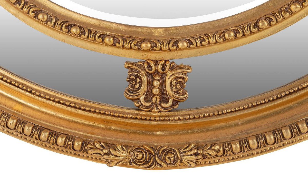 - Schwer Casa cm Padrino Oval 120 Wandspiegel Gold Goldener Barockspiegel Spiegel - Massiv Luxus und Barock