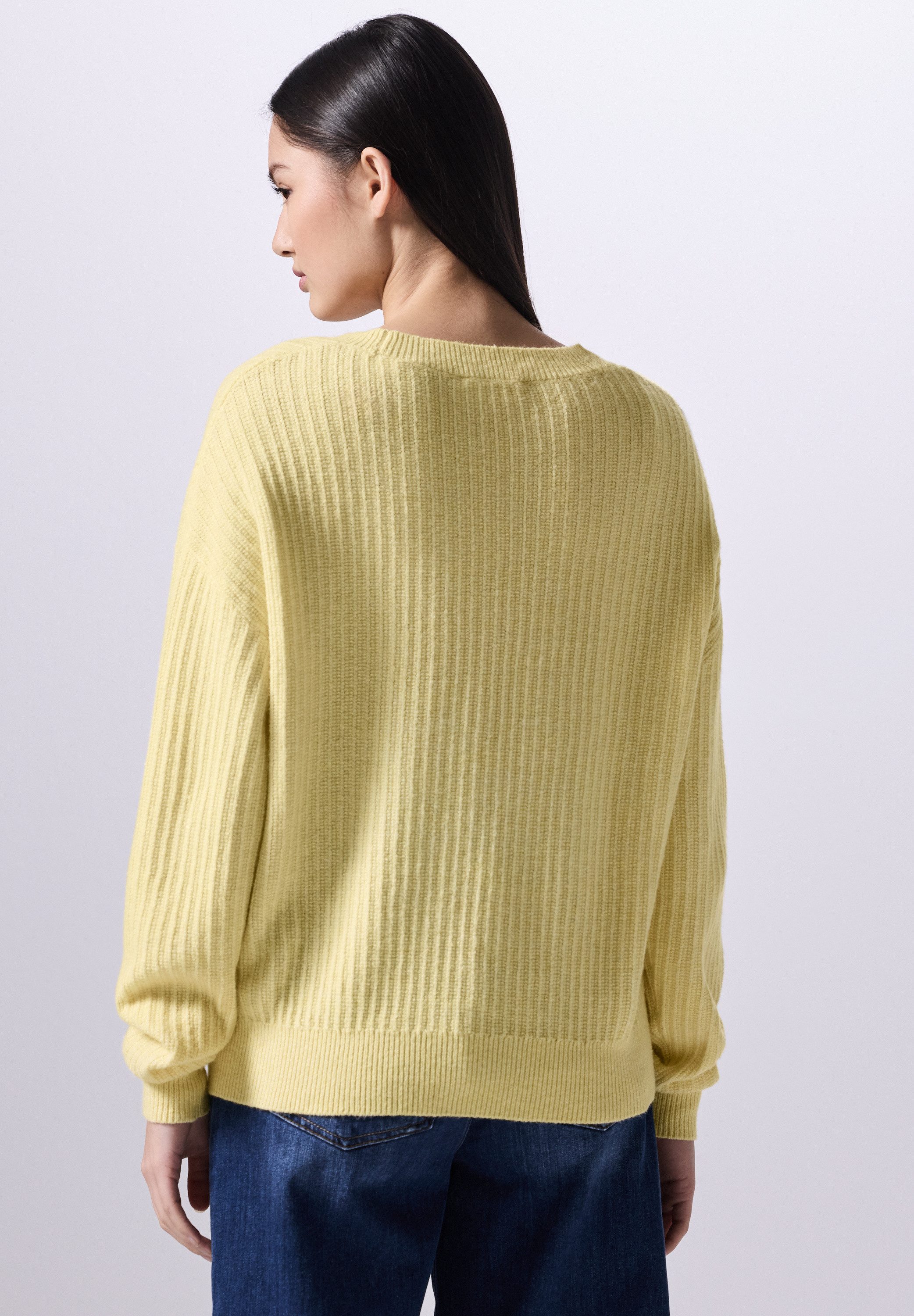 STREET ONE STUDIO Strickpullover aus Baumwolle mit Stretchanteil