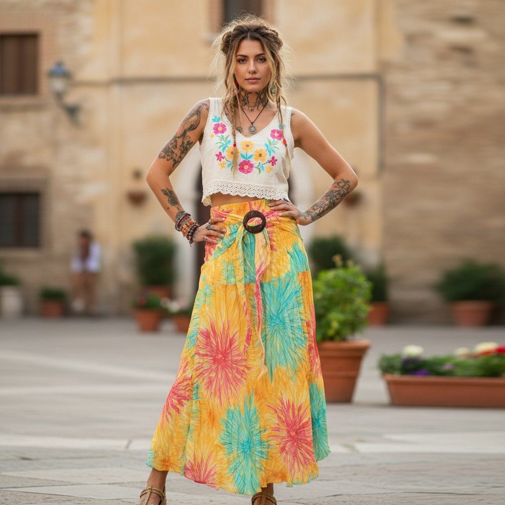 Guru-Shop Minirock Boho Sommerrock, Maxirock Hippie chic,.. alternative Bek günstig online kaufen