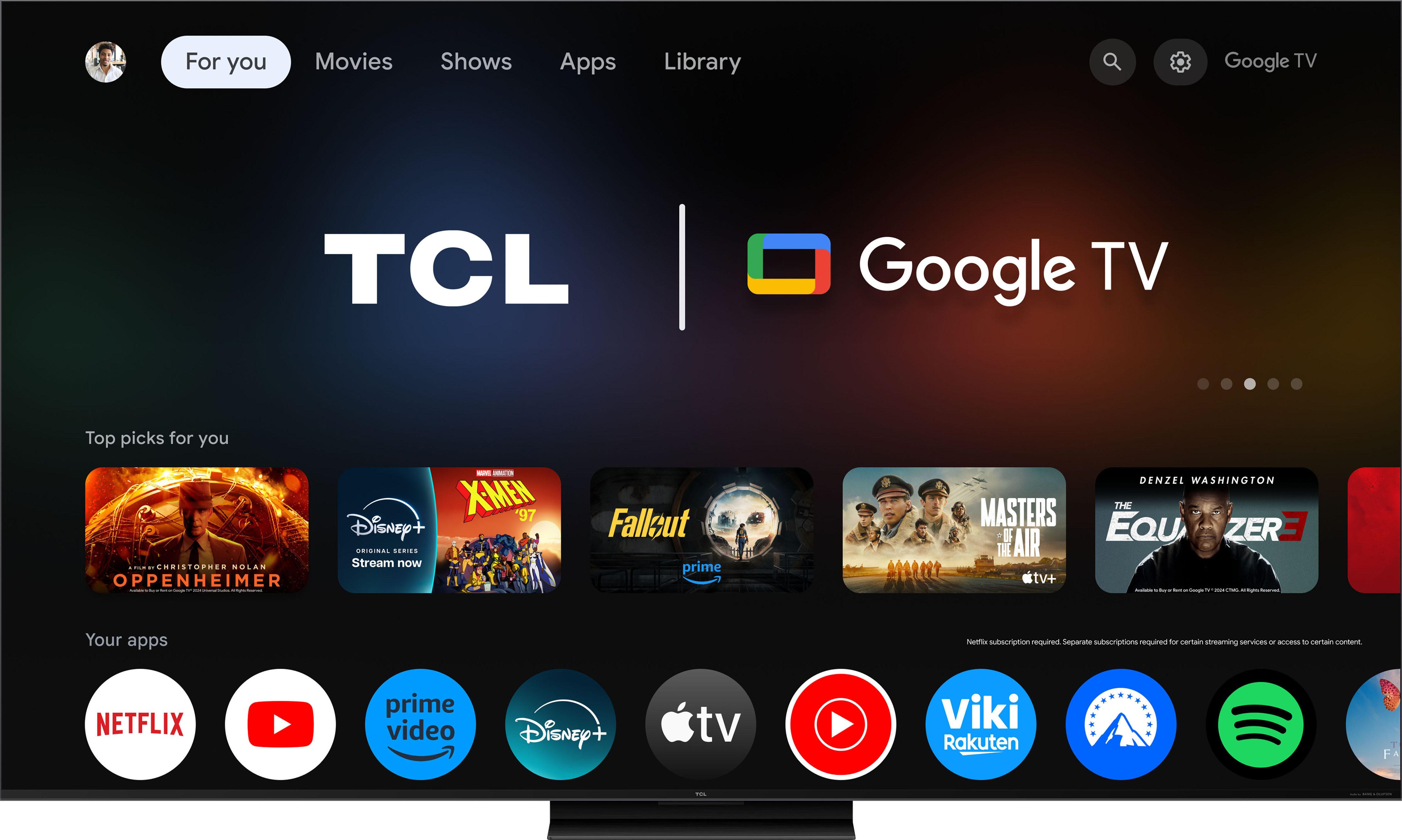 TCL 85Q7CX2 Mini-LED-Fernseher (215 cm/85 Zoll, 4K Ultra HD, Google TV, Smart-TV, Audio von Bang & Olufsen, Präzises Dimming, Smart TV, Apple TV, 4K HDR)