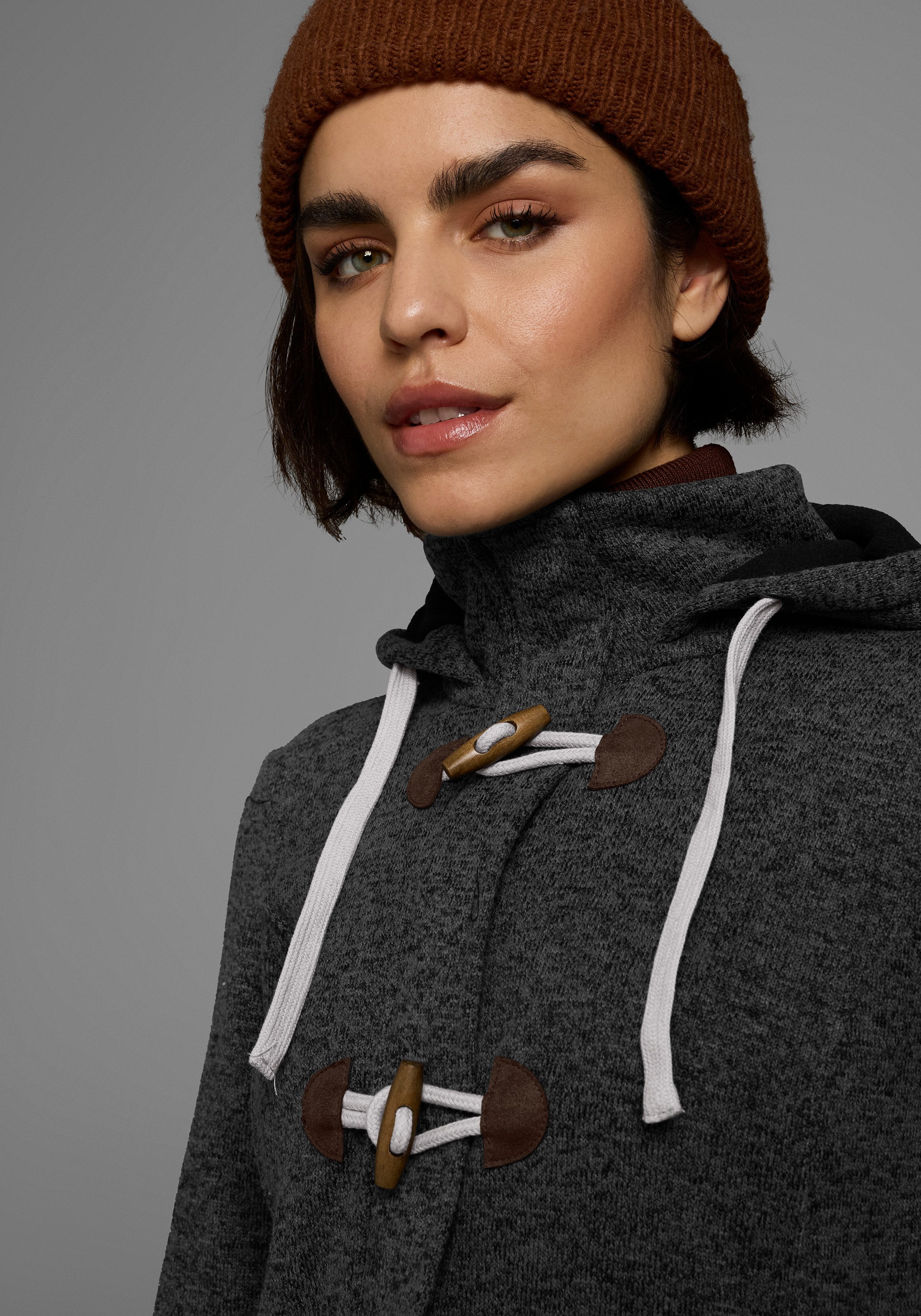 Polarino Strickfleecejacke für den Übergang, aus Strickfleece, atmungsaktiv