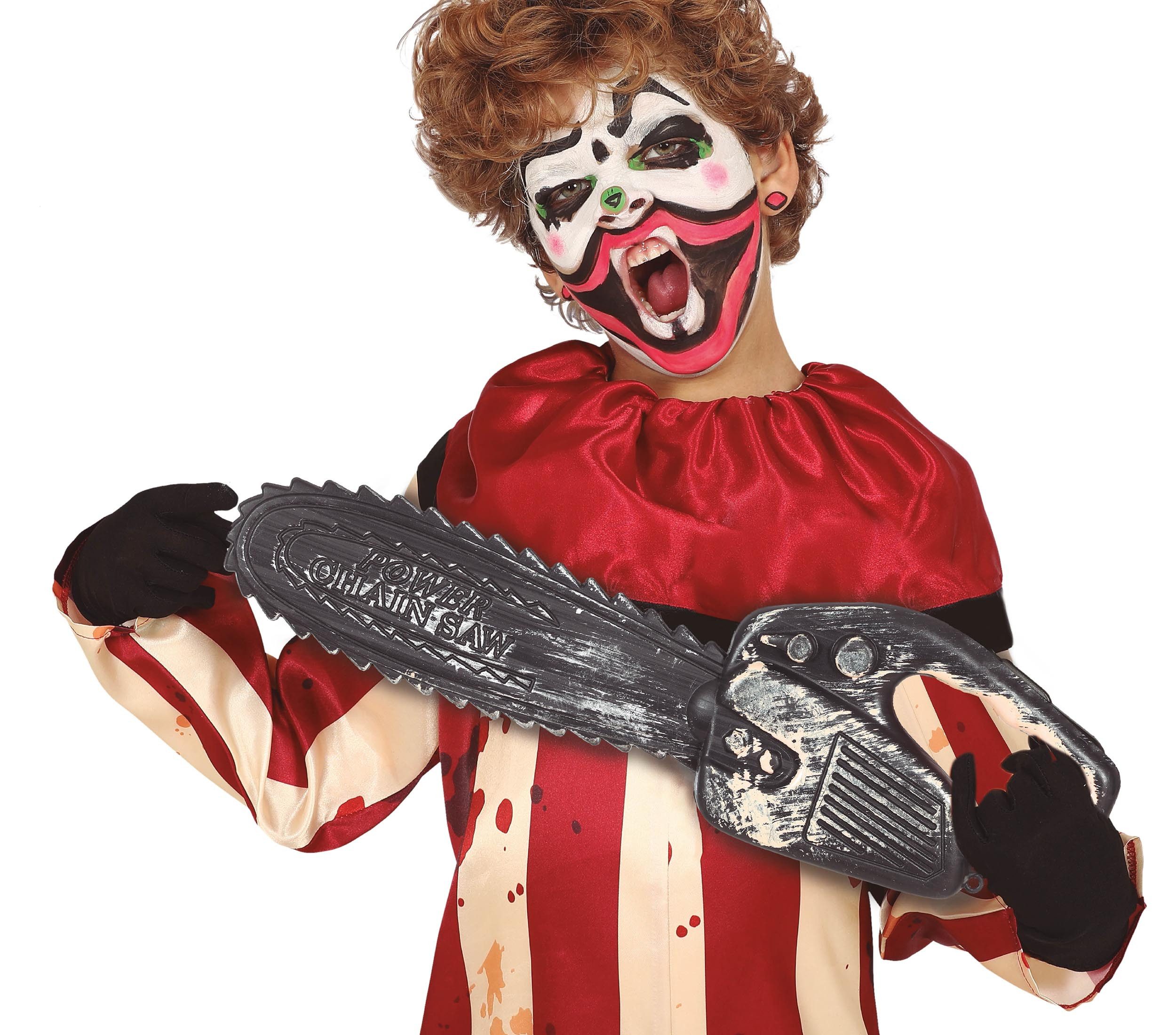 Fiestas Guirca Kostüm, Halloween Kettensäge Schauriges Clown Kostüm Accessoire Gruselige De