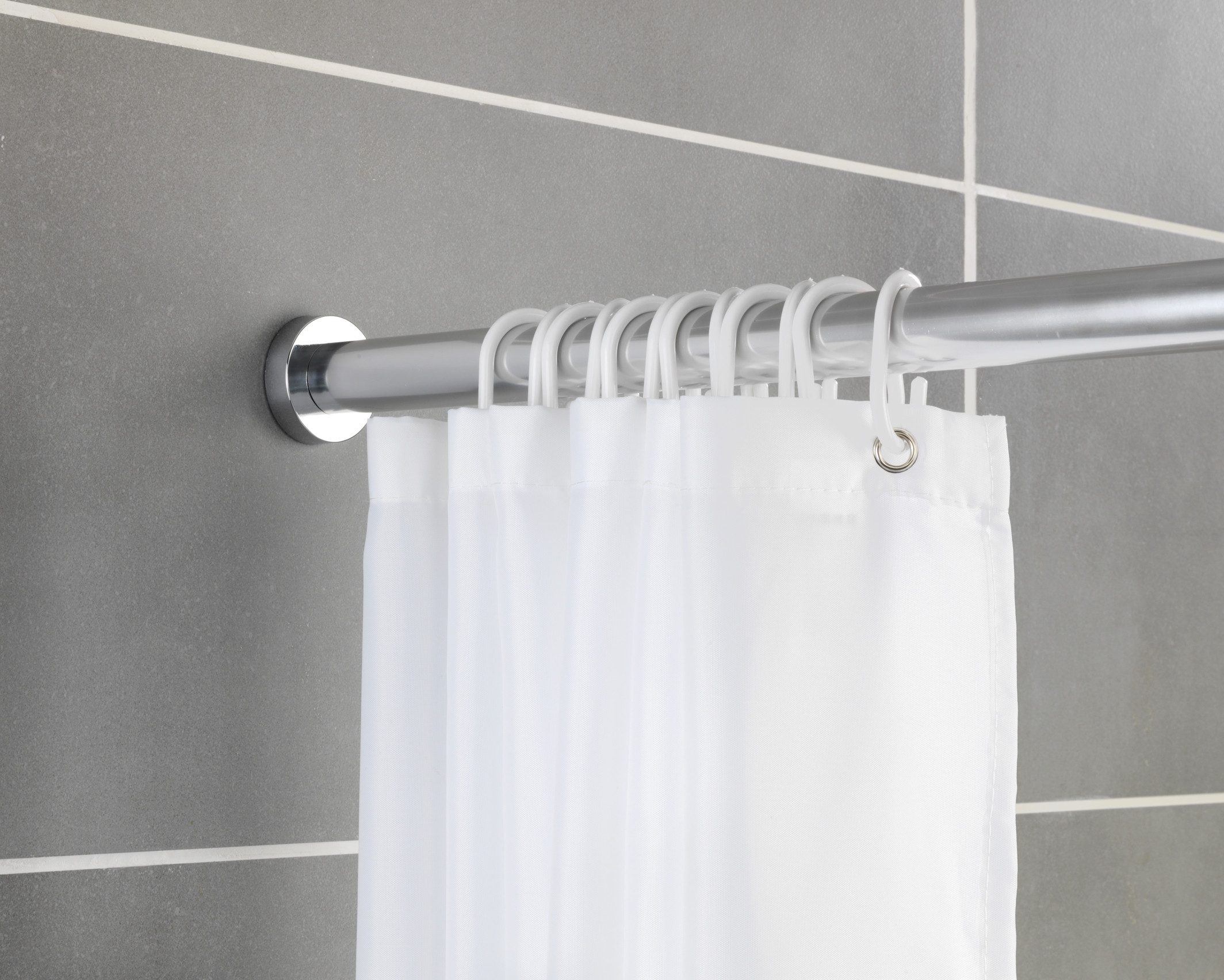 SCHÖNER WOHNEN-Kollektion Duschvorhangstange »Obleon«, Ø 28 mm, ausziehbar, ohne Bohren, geklemmt, Edelstahl, Kunststoff, Teleskop-Duschschiene, ausziehbar