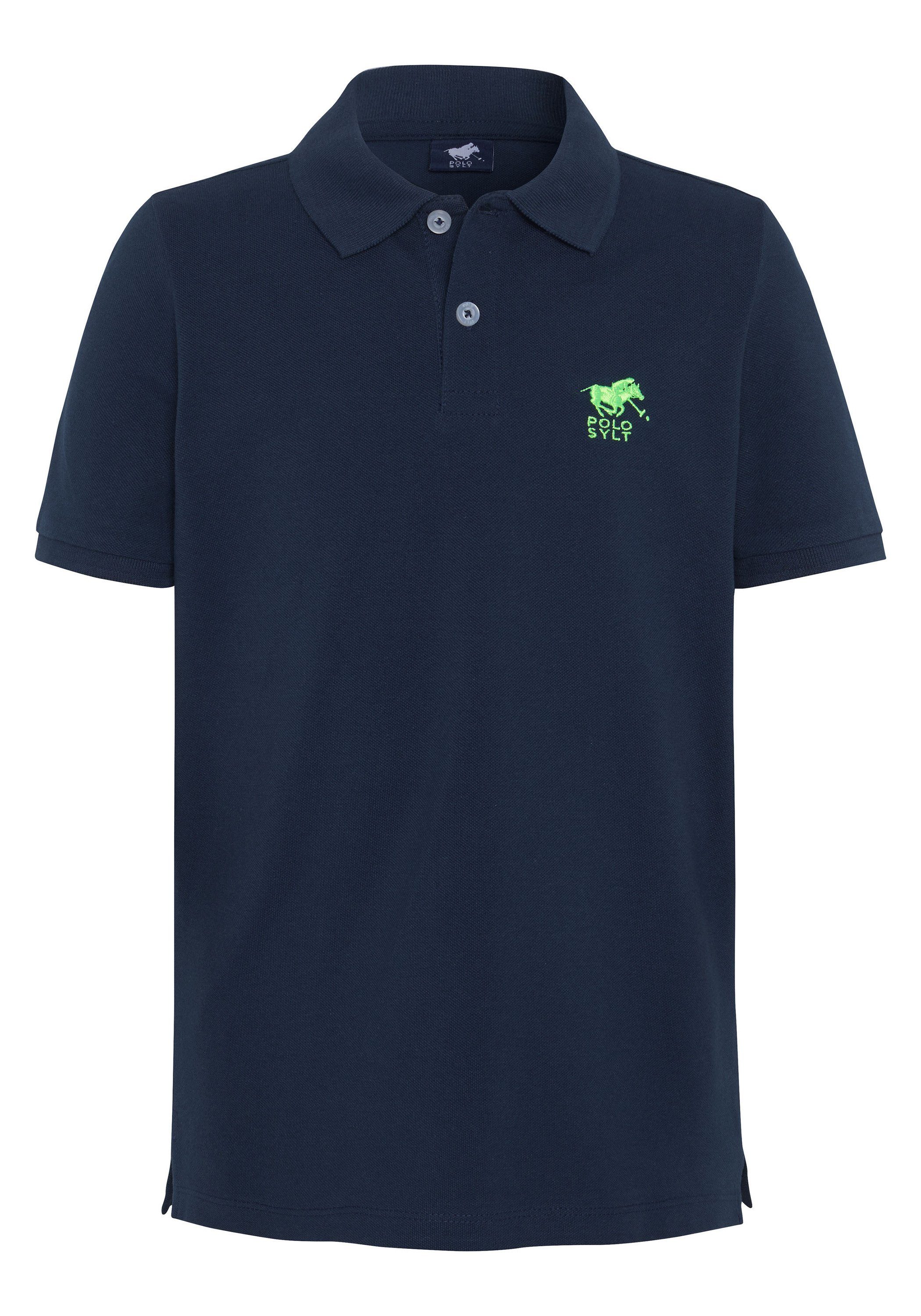 Polo Sylt Poloshirt mit Logo-Stickerei Total Eclipse