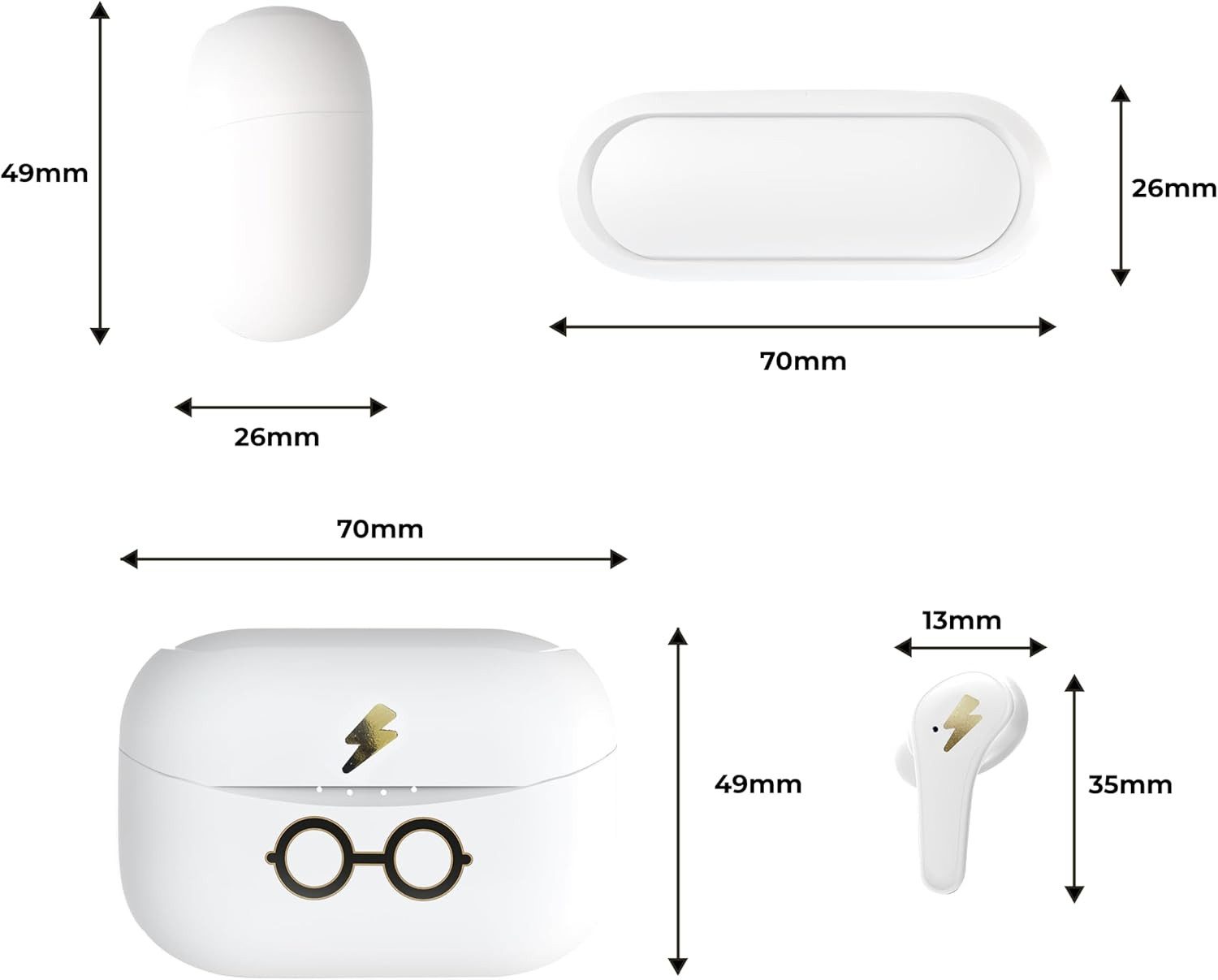 OTL Harry Potter Brille In-Ear Kopfhörer mit Ladebox Bluetooth-Kopfhörer (Bluetooth, Kindgerechte Lautstärkebegrenzung) – Bild 5 von 5