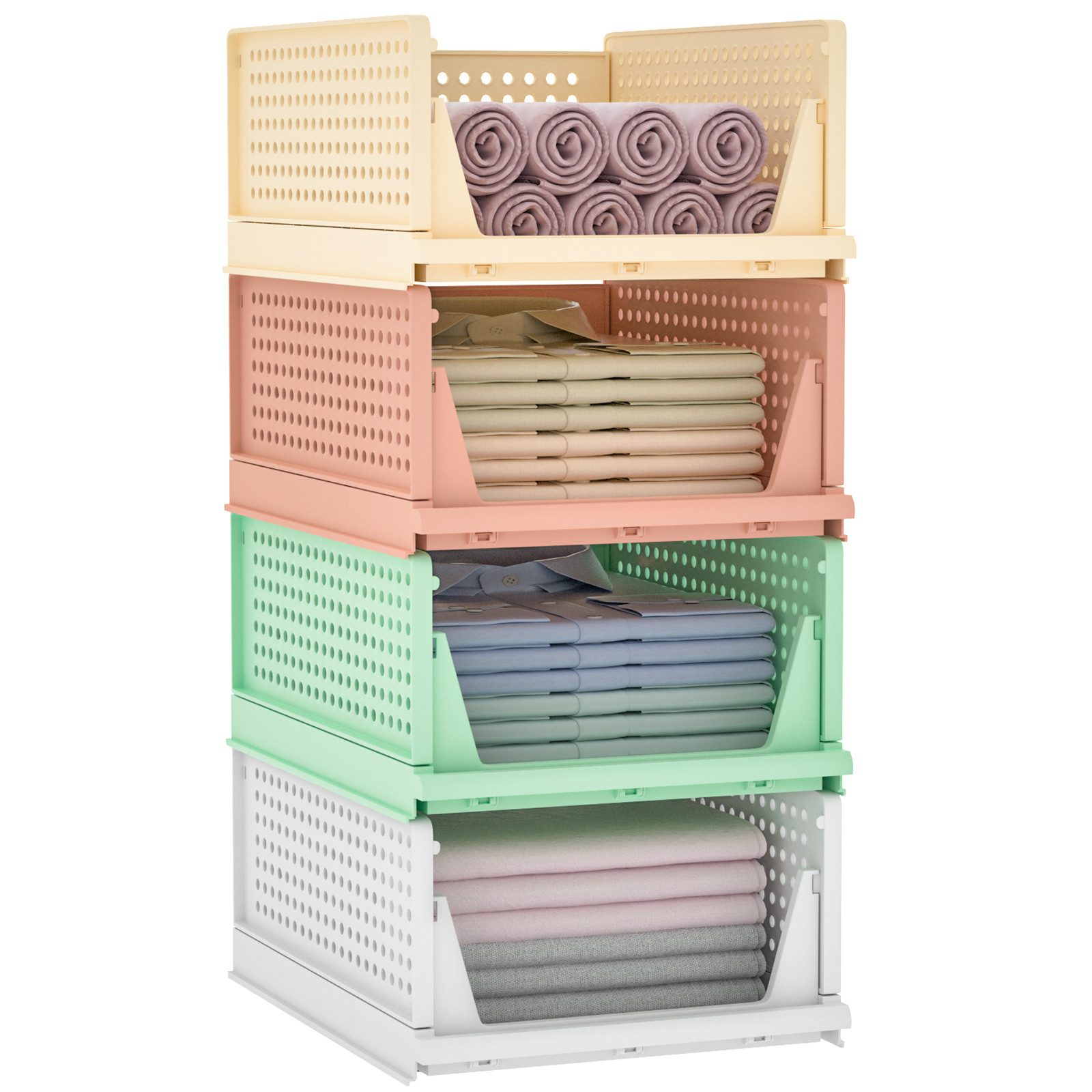 Yorbay Organizer 4er Set Stapelbarer Kleiderschrank günstig online kaufen