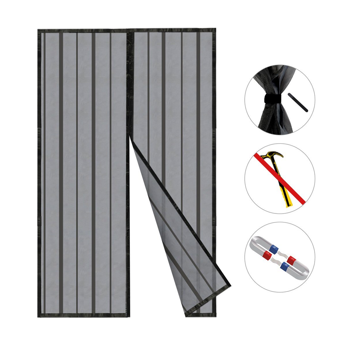 Sekey Insektenschutz-Tür Fliegengitter für Balkontür Schwarz, magnetisch, o günstig online kaufen