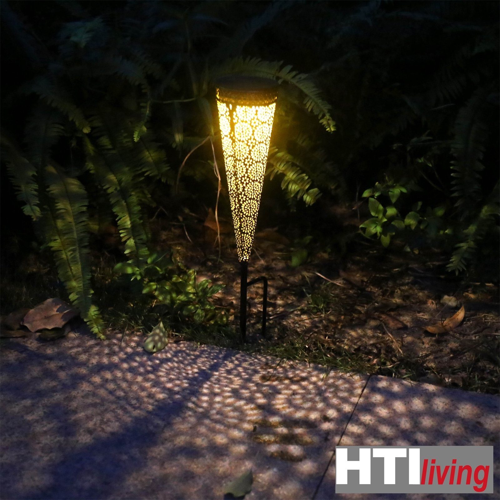 Set LED Solarleuchte Solarstecker Gartenstecker Solarleuchte HTI-Living 4er Petal Luna,
