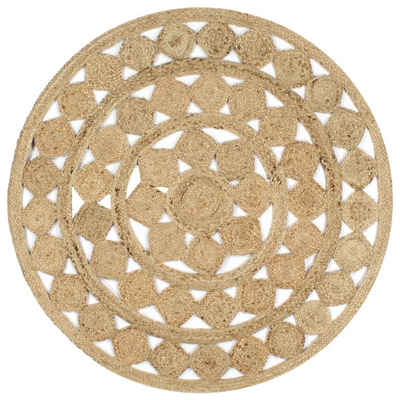 Teppich Handgefertigt Jute Geflochten 120 cm, furnicato, Runde