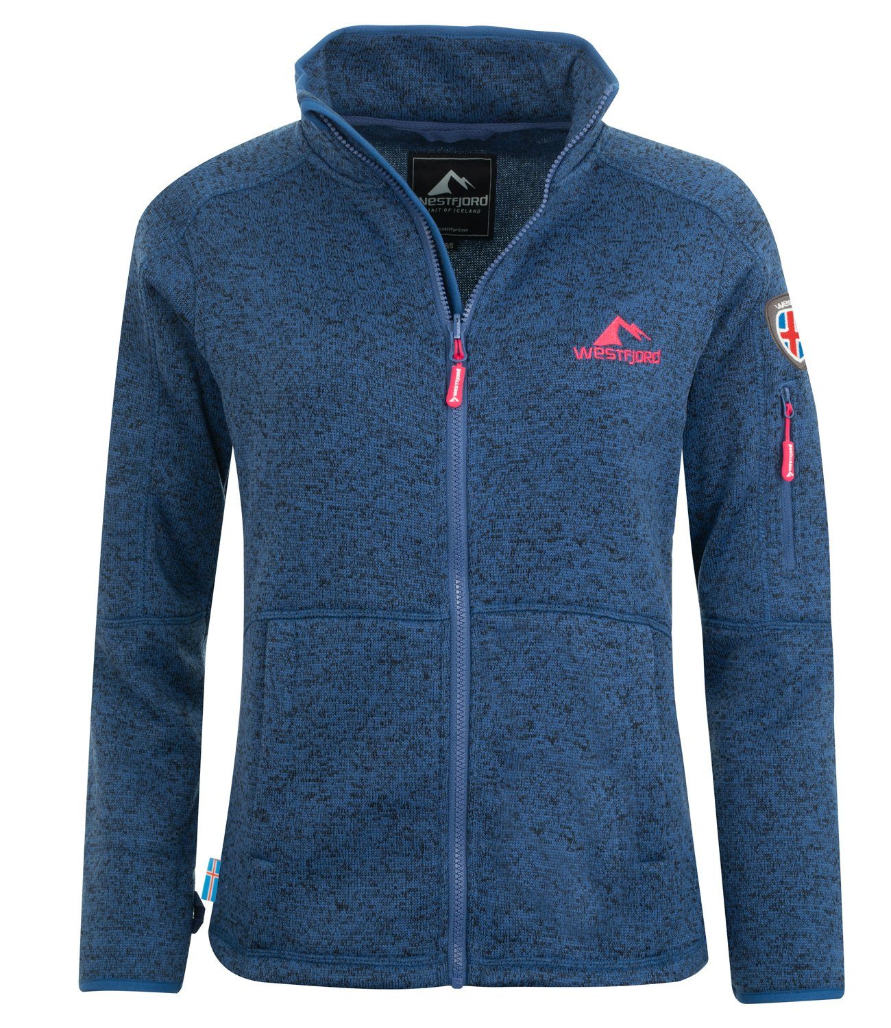 Westfjord Fleecejacke Katla Marineblau / Magenta