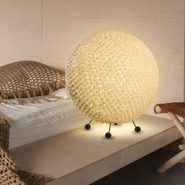 etc-shop LED Tischleuchte, Leuchtmittel inklusive, Warmweiß, Farbwechsel, Muschel Tisch Lampe Fernbedienung Wohn Zimmer Kugel Design Leuchte