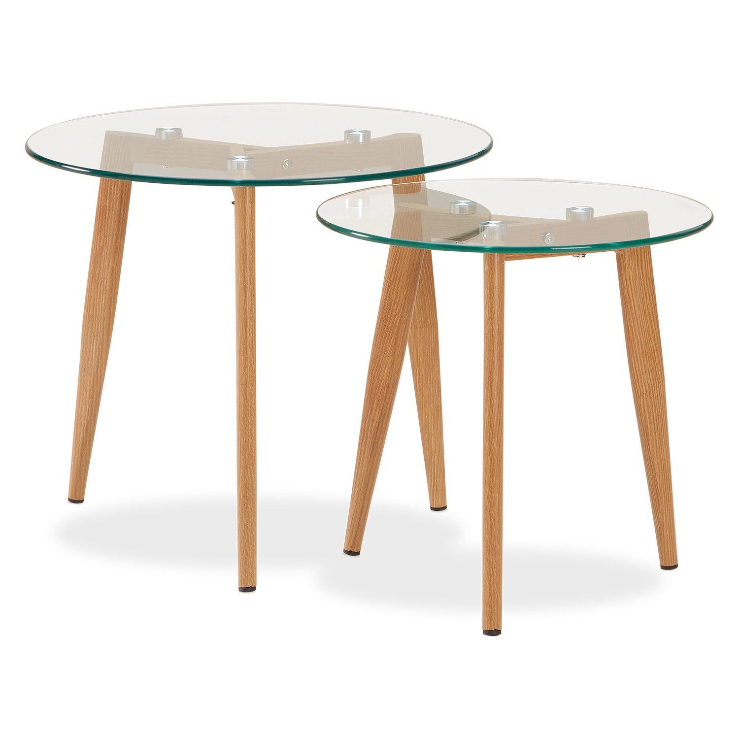 Homestyle4u Beistelltisch Couchtisch Glas Rund Set günstig online kaufen