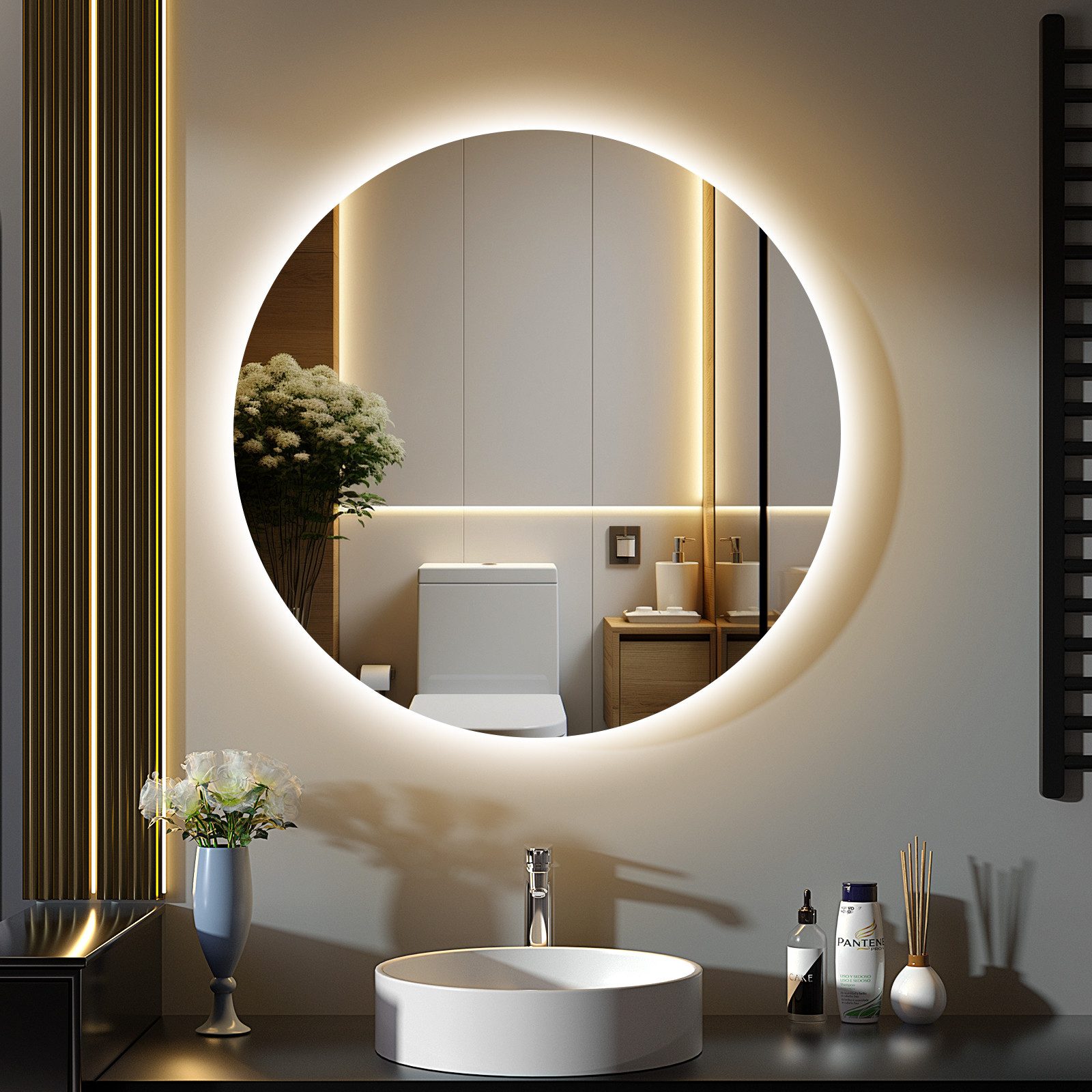 GIMBELEN Badspiegel LED-Badezimmer-Spiegel, 50 cm Rund günstig online kaufen