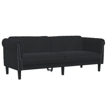 vidaXL Sofa 2-tlg. Sofagarnitur Schwarz Samt