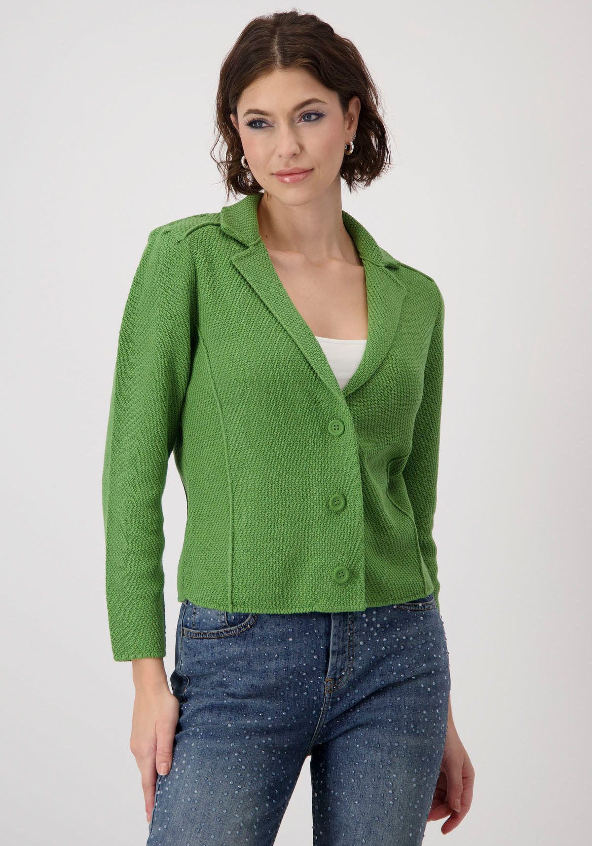 Monari Strickjacke mit Reverskragen und Knöpfen günstig online kaufen
