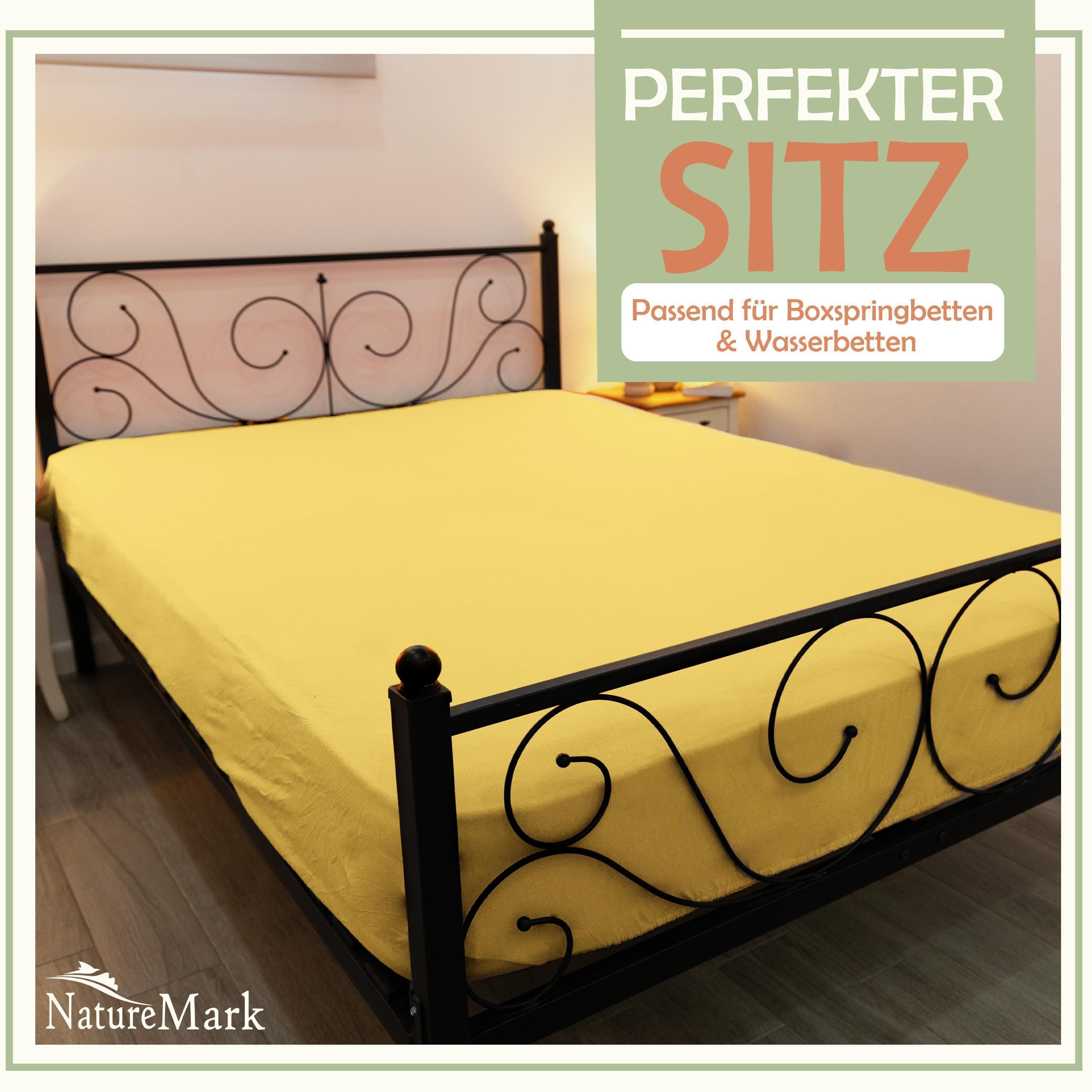 NatureMark Spannbettlaken Mikrofaser Spannbetttuch, Polyester, Gummizug: ru günstig online kaufen