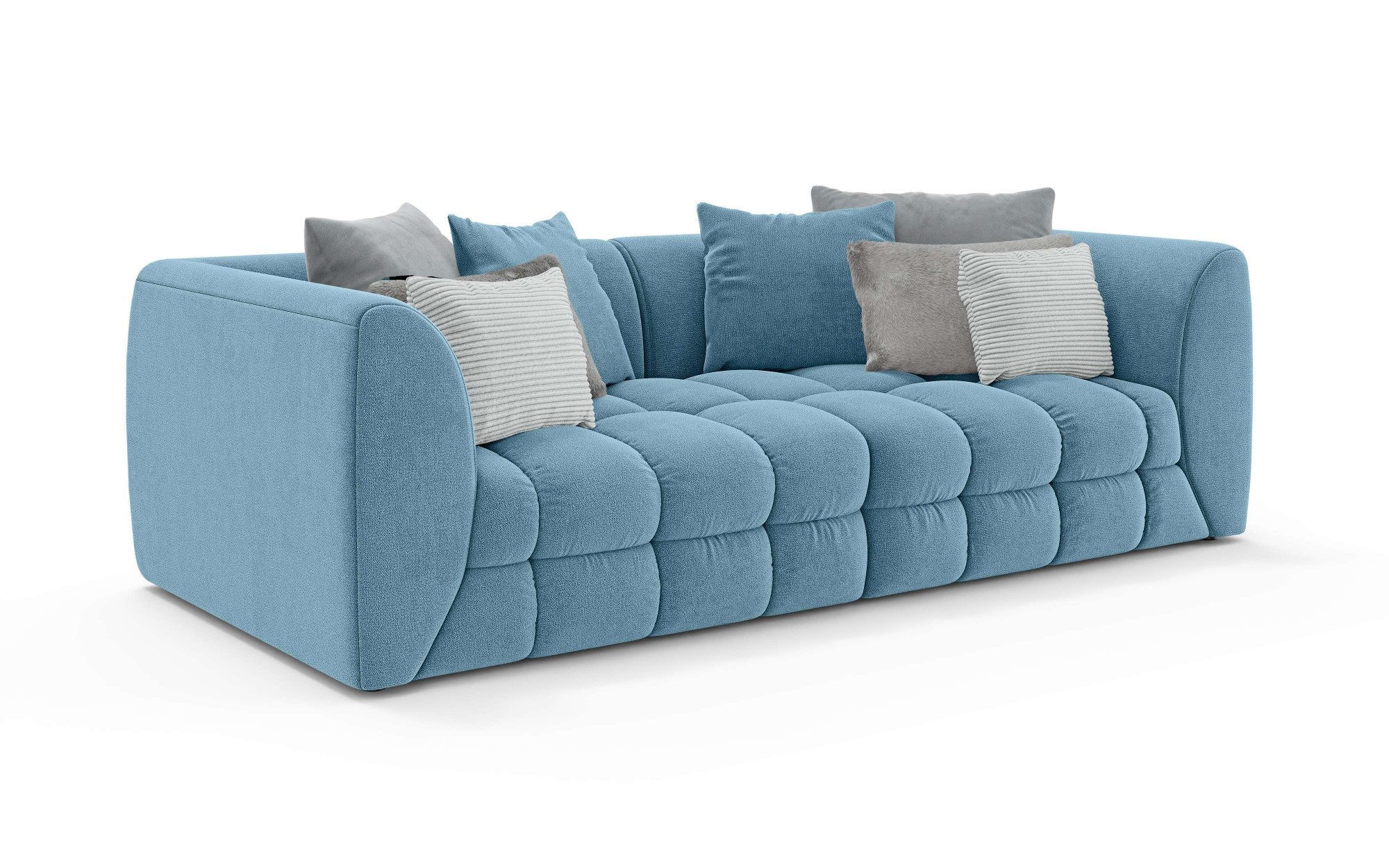 s.Oliver Big-Sofa COBBO 3-Sitzer Design-Sofa Bubble-Optik, Maße B/T/H: 259/126/104 cm, mit vielen Kissen, moderne Steppung und hoher Sitzkomfort. Reduzierter Preis € 1.449,99. Unverbindliche Preisempfehlung € 1.819,00