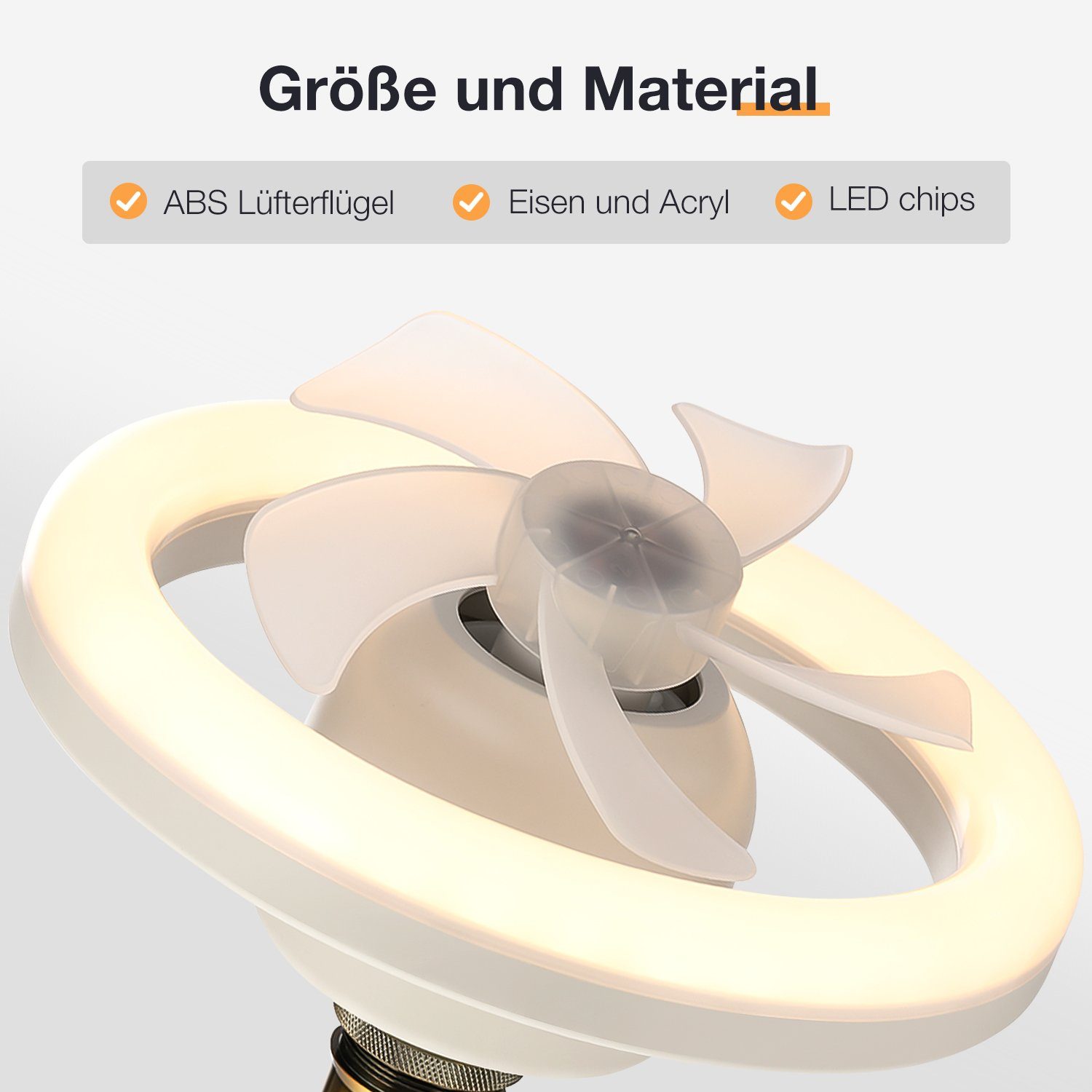 Deckenlampe Geschwindigkeiten,E27 Fernbedienung, Dimmbar Wohnzimmer 35W Fan,3 LED Schlafzimmer mit LETGOSPT Fan, Deckenventilatoren oyajia Deckenventilator Oszillierender mit