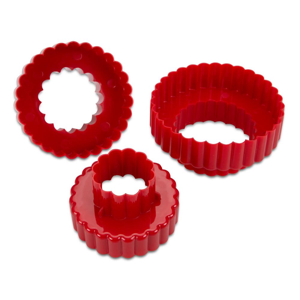 STÄDTER Ausstechform Rund gewellt, PP-Kunststoff, (3-St)