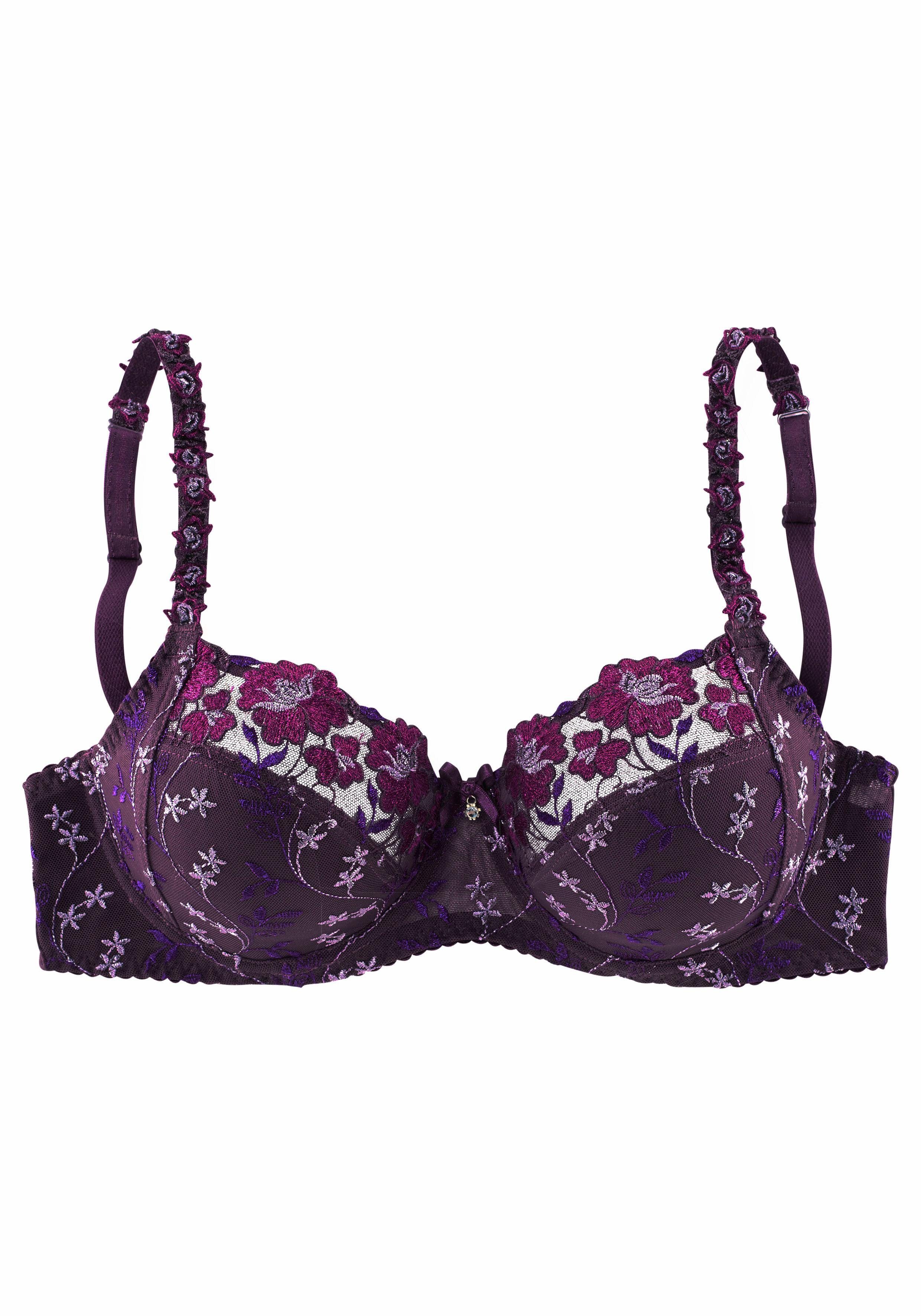 Nuance by Lascana Bügel-BH, BH mit Bügel, Spitzen-BH, als Dessous-Set kombinierbar mit schöner Stickerei Spitze, Dessous, große Größen – Bild 2 von 5