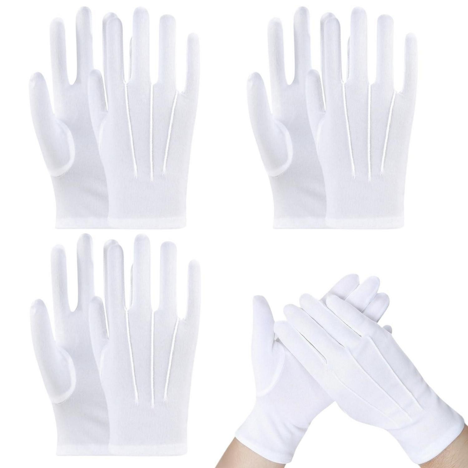 LuxusKollektion Abendhandschuhe Weiße Handschuhe 3 Paar (3-St)