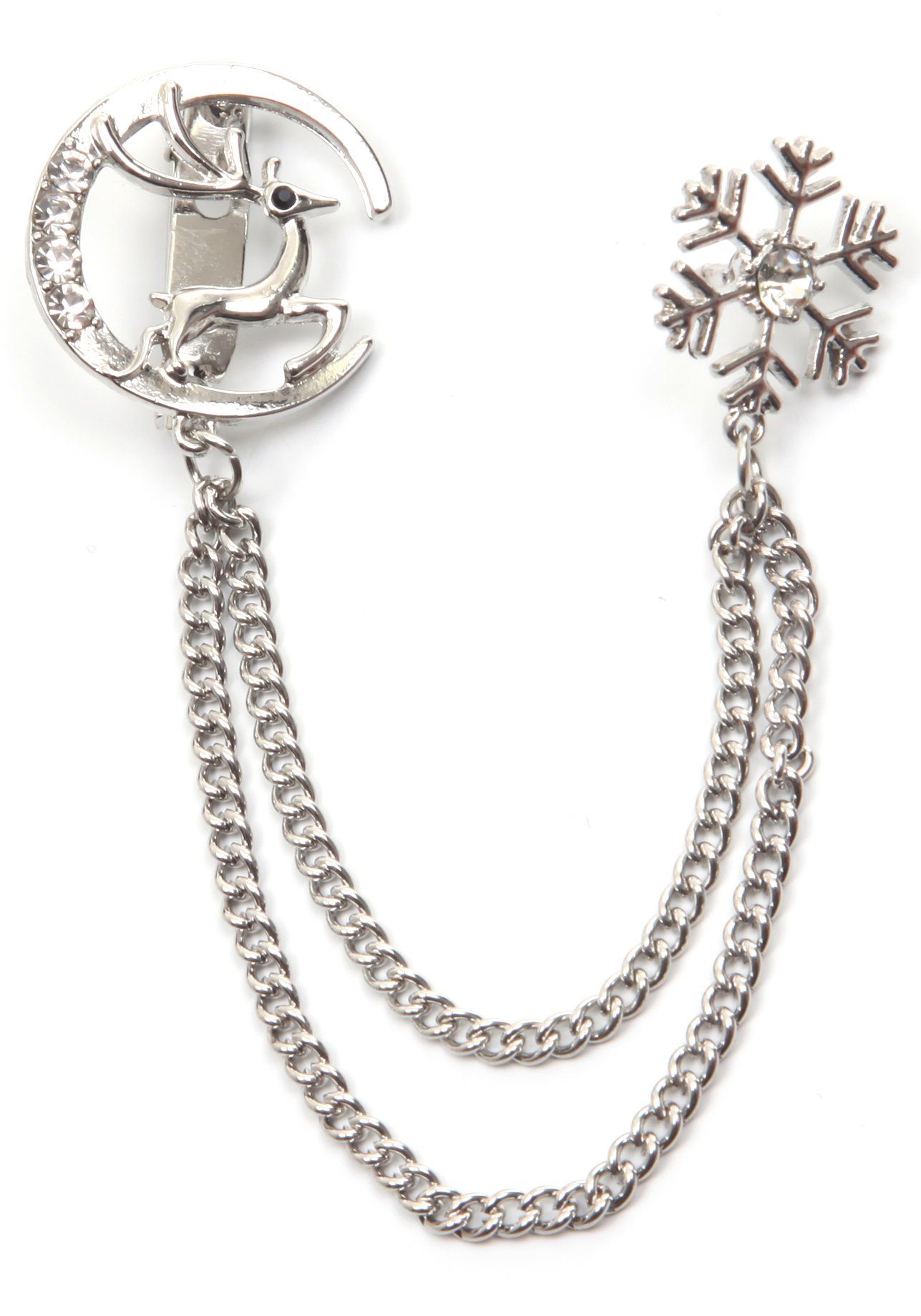 Brosche Schmuck Geschenk Ansteckschmuck Glieder Schneeflocke, Mond, Hirsch