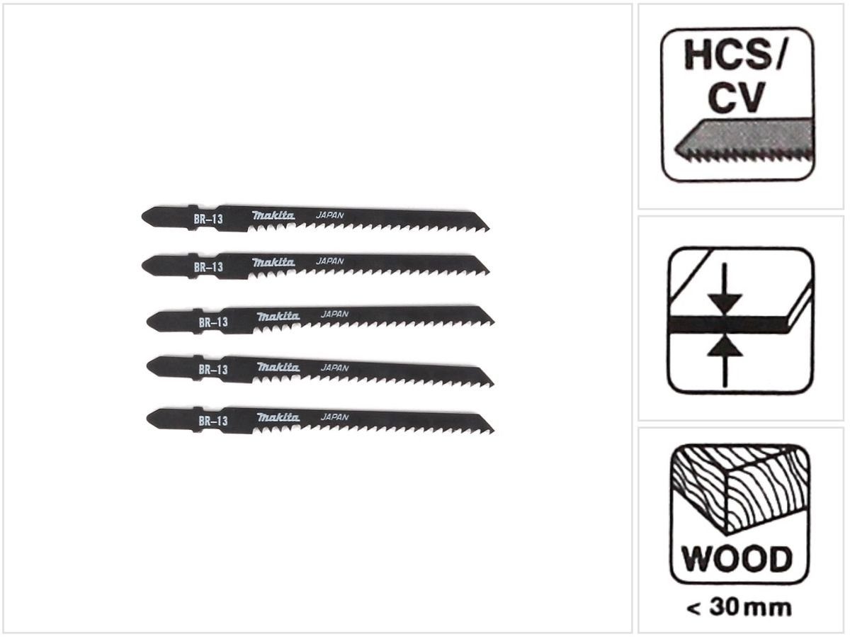 Makita Stichsägeblatt BR-13 Stichsägeblätter für Holz 70 mm 5 Stk. (A-85793) für Stichsäg