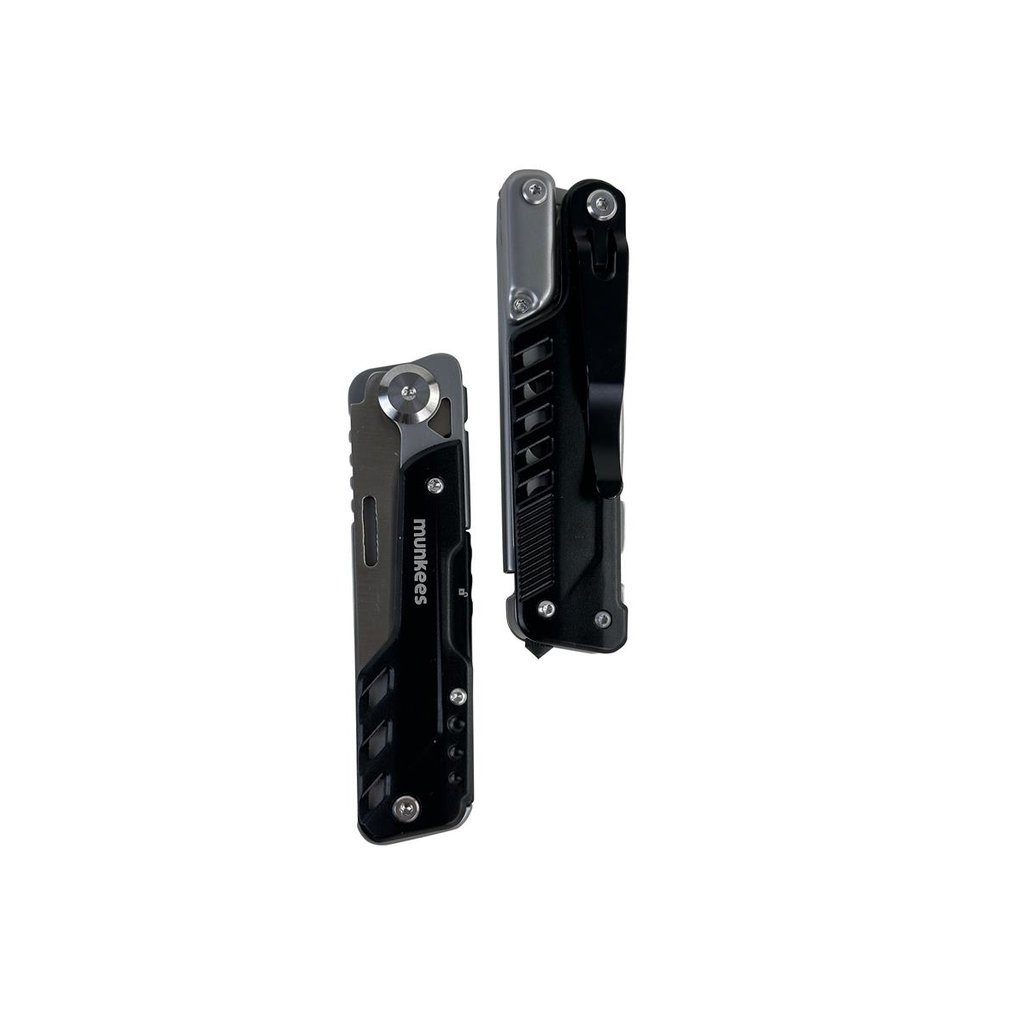 Munkees Universalmesser Messer mit Schere Black Line 12 Funktionen, schwarz, (Einzelartikel, 1 St), 12 Funktionen, Black Line, Messer mit Schere