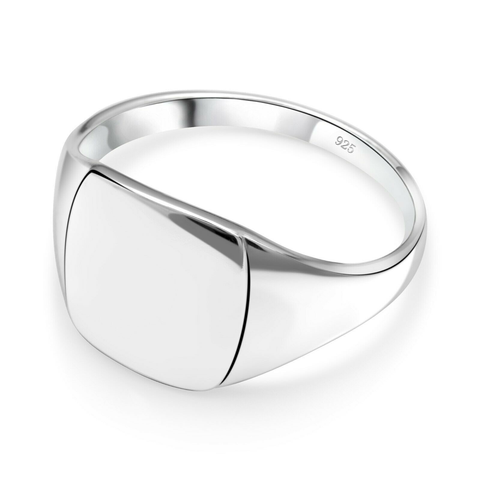 Silberring Gravurring Schlicht 925er Sterling Silber, Made in Italy für Damen und Herren