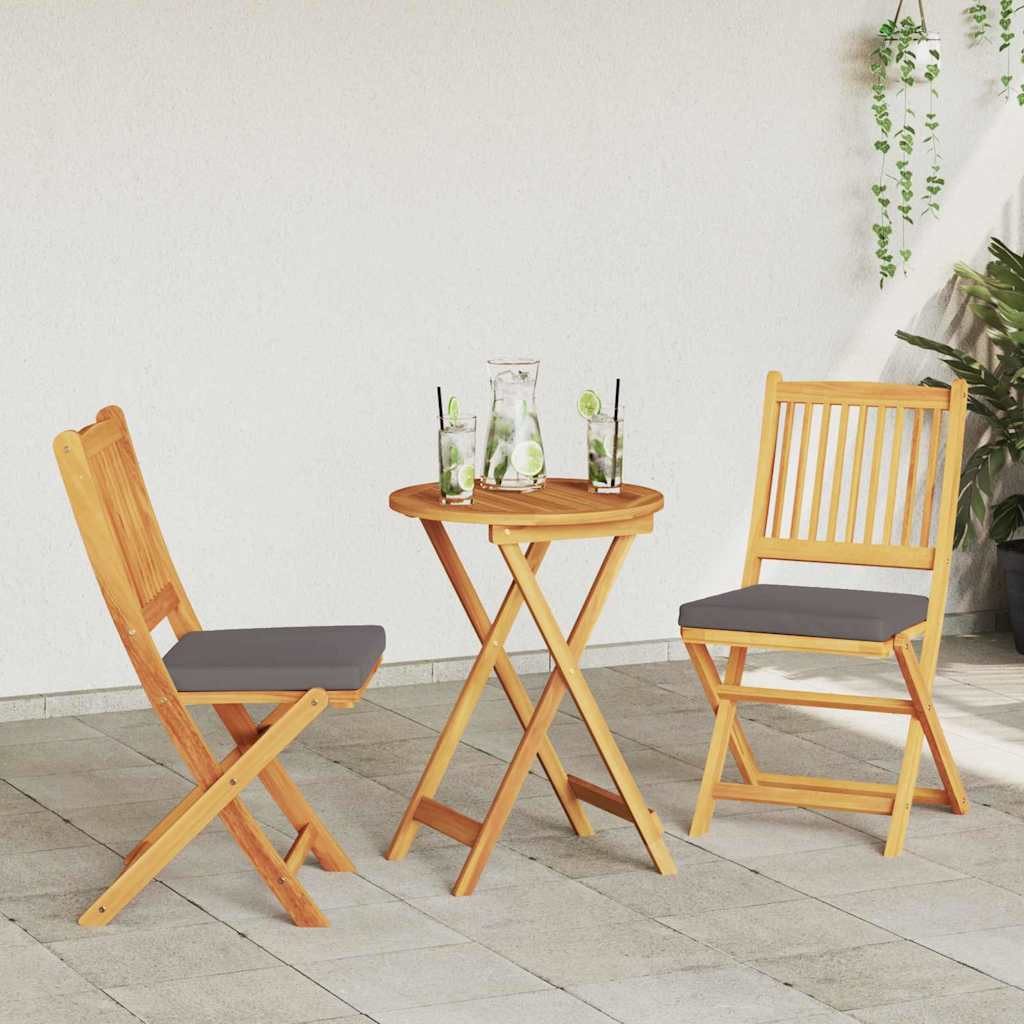 vidaXL Gartenstuhl Klappstuhl 2 stk. Braun Massivholz (2 St)