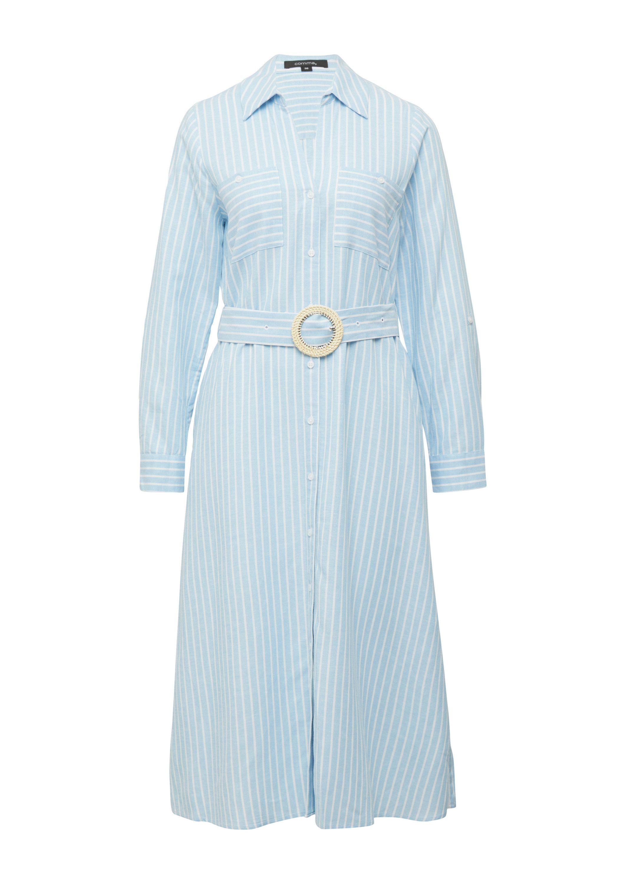 comma Midikleid Kleid Midikleid aus Leinen mit Gürtel günstig online kaufen