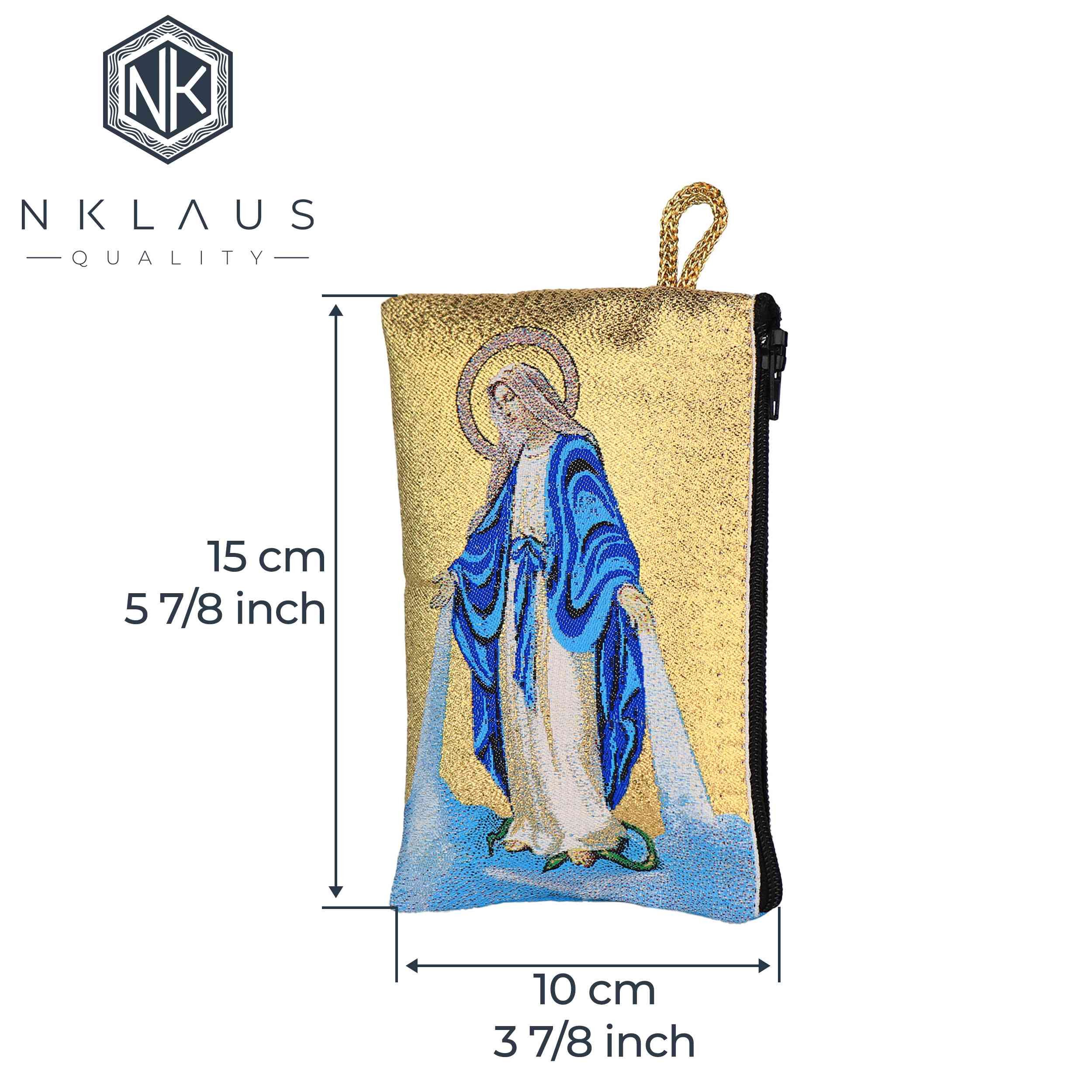 NKlaus Bild Rosenkranz Tasche 10x15cm – Wunderbringende Maria, Religion günstig online kaufen