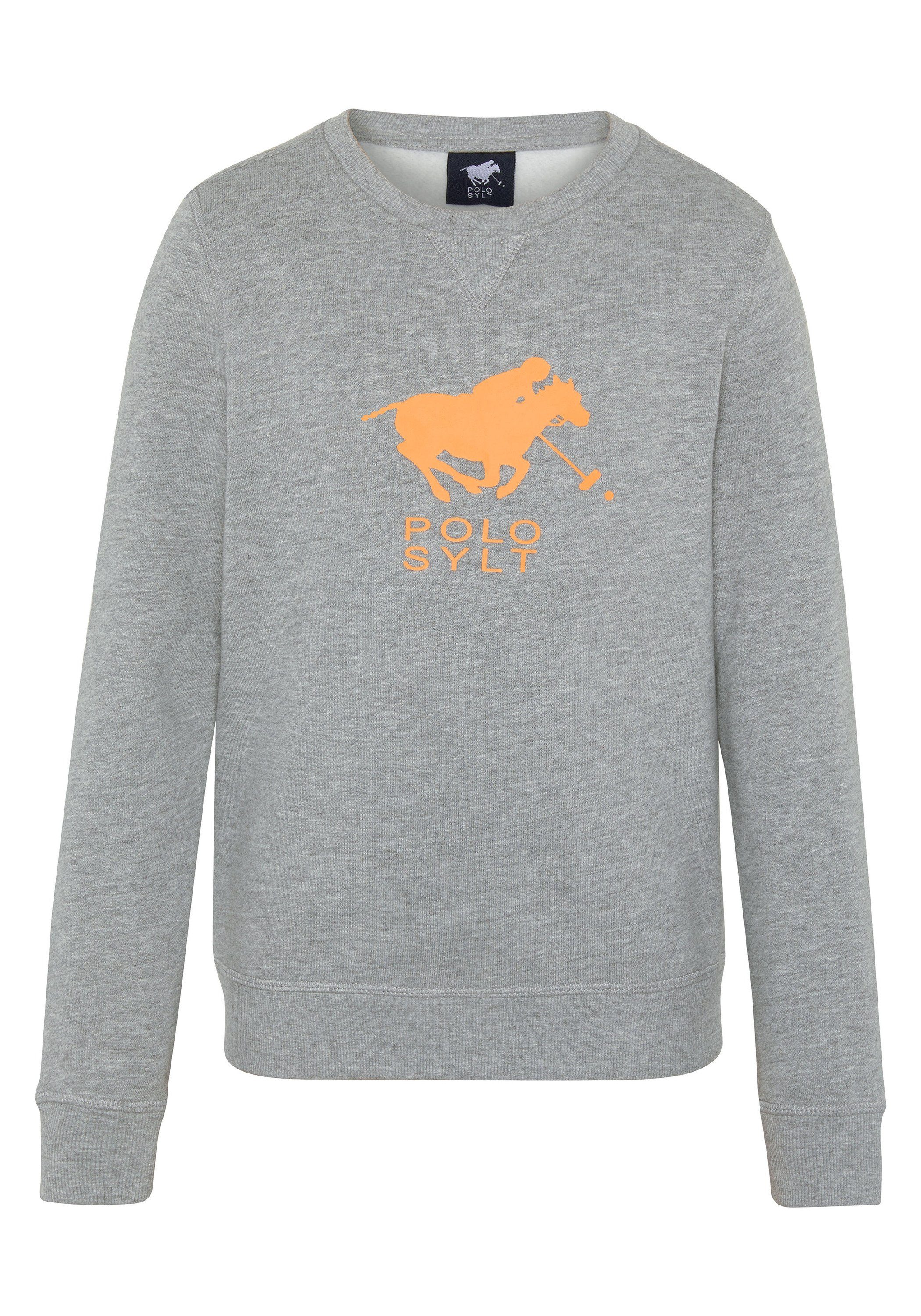 Polo Sylt Sweatshirt mit Label-Print Neutr. Gray | Sweatshirts