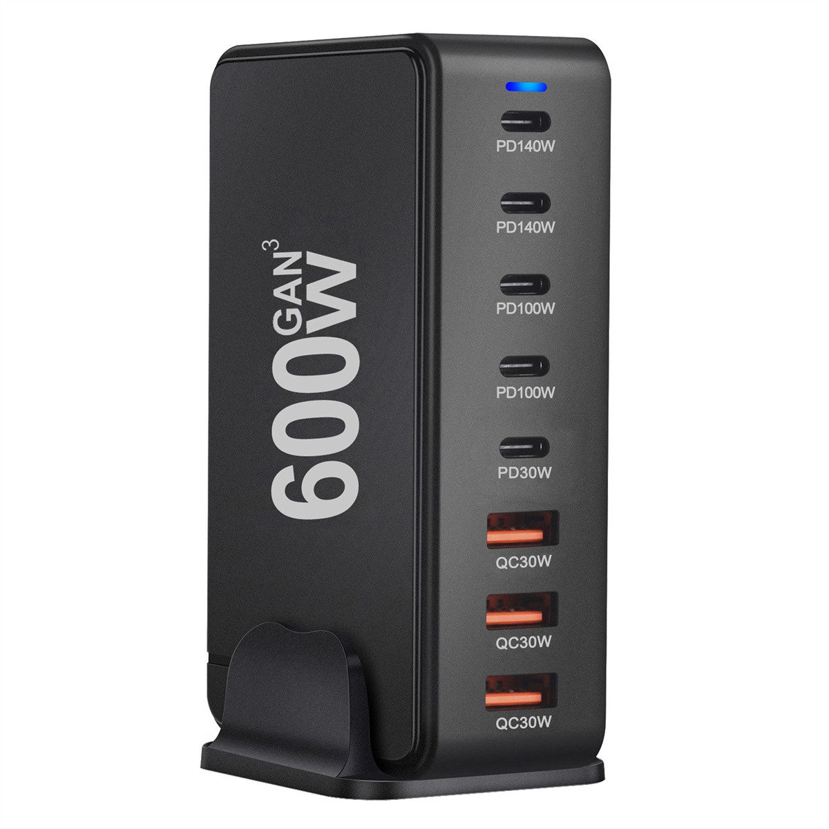 BLiTZWOLF YMX-600W USB-Ladegerät (Desktop Ladegerät Station, 600W, 5× USB-C & 3× USB-A, Schnellladegerät)