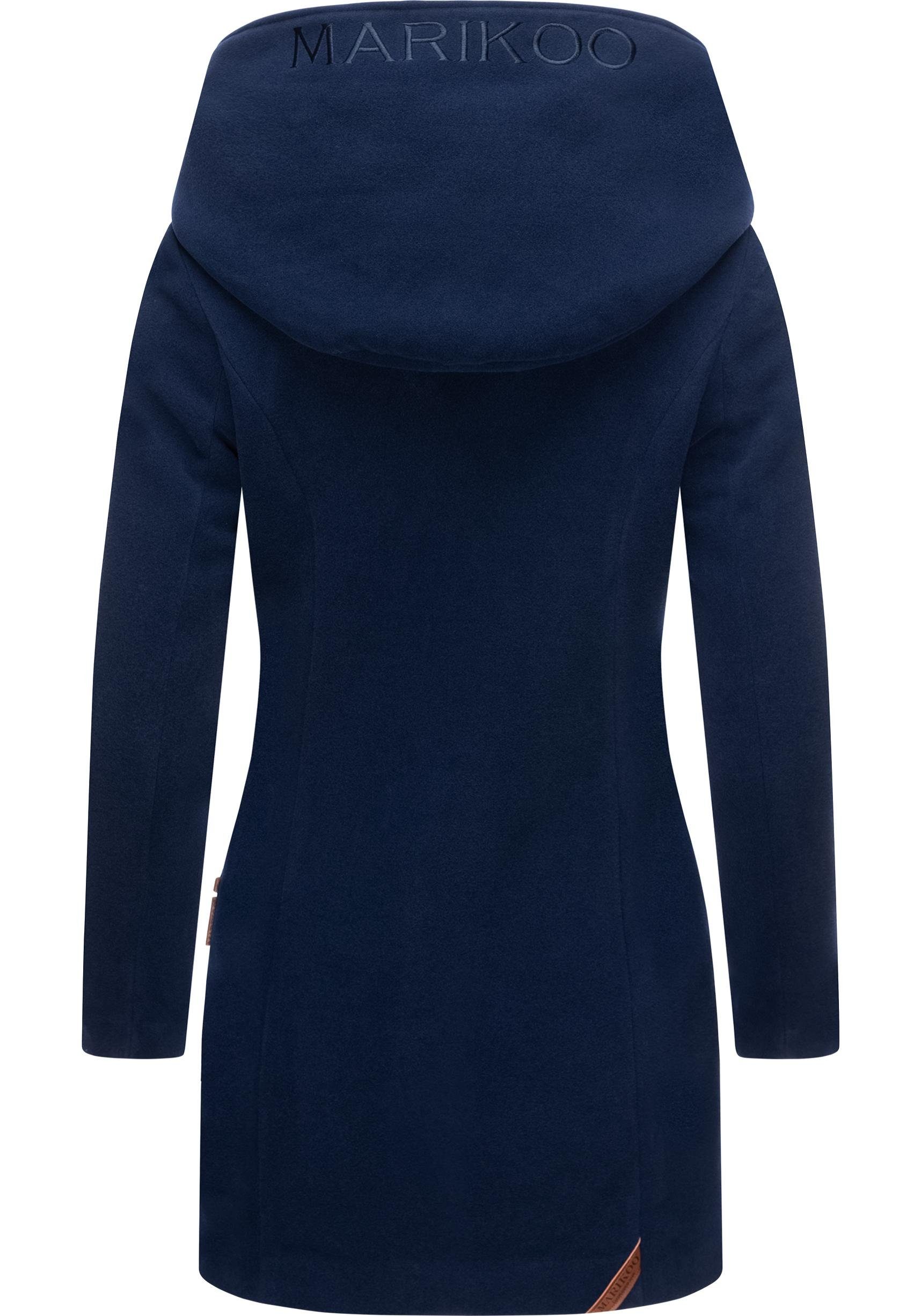 Marikoo Wintermantel Maikoo hochwertiger Mantel in Wollmantel-Optik mit großer Kapuze