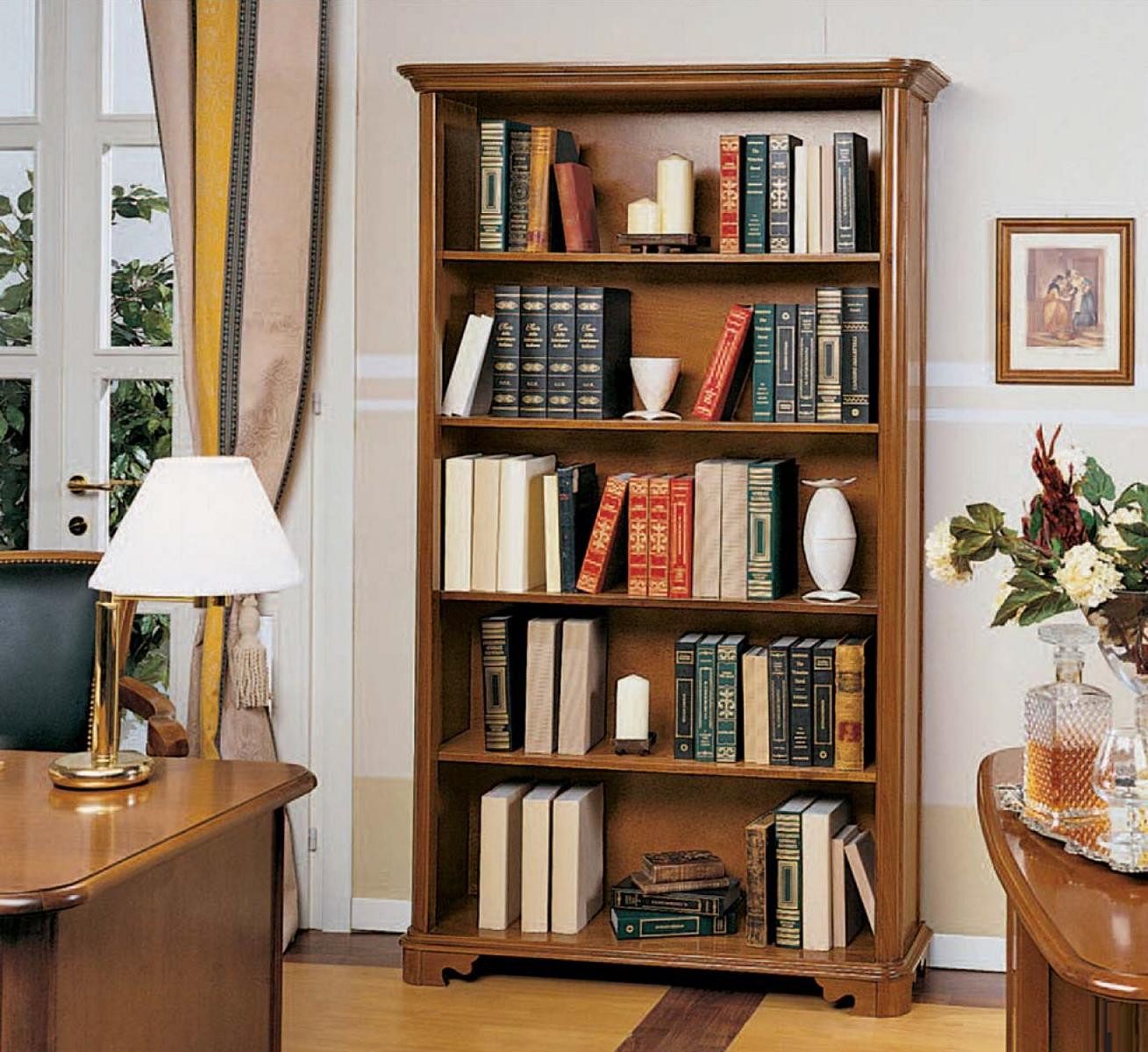 JVmoebel Bücherregal Italienisches Holzregal in Art-déco-Design mit Vitrine und Anrichte, 1-tlg., Made in Europa