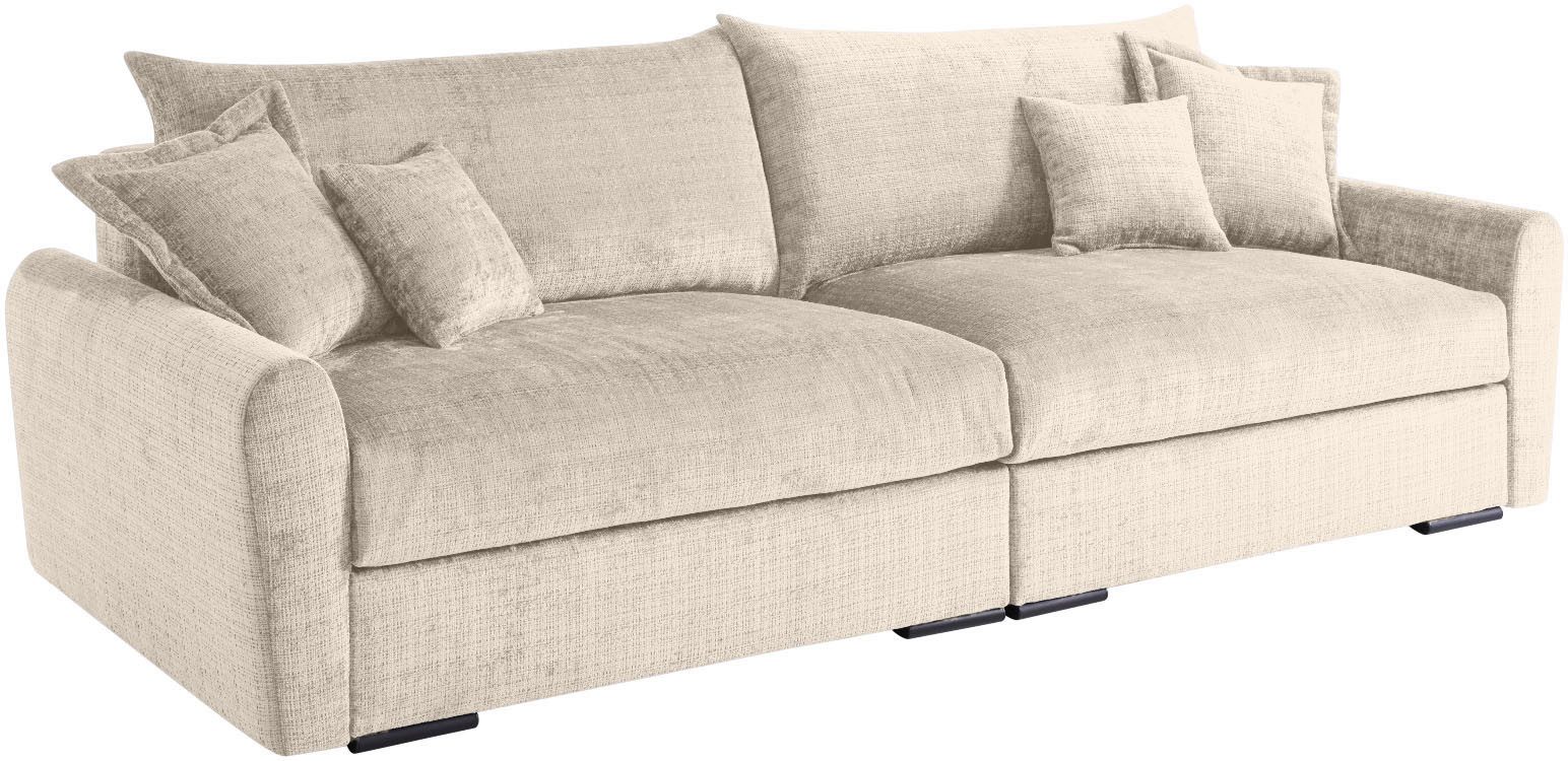 Home affaire Big-Sofa Finca XL, B: 190 cm, 4 Zierkissen, Mega-Sofa, in Cord oder Chenille-Struktur, Federkern – Bild 5 von 5
