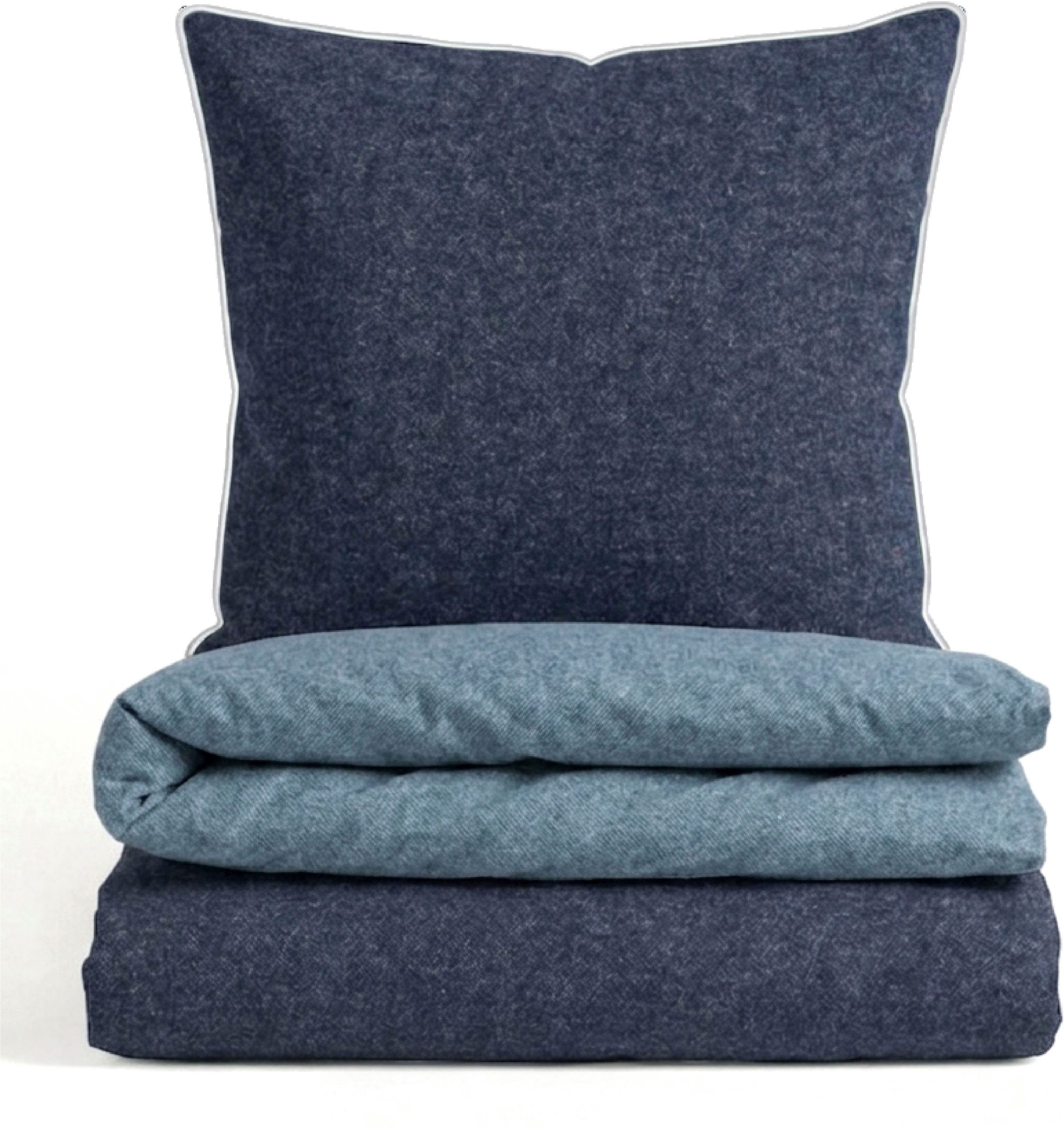 Biberna Wendebettwäsche 0840500 HERMAL Premium Biber Melange-Flanell Bettwäsche 100% Baumwolle, Flanell, 2 teilig, Biber, wärmend & weich, Reißverschluss, ab Größe 135 x 200 cm